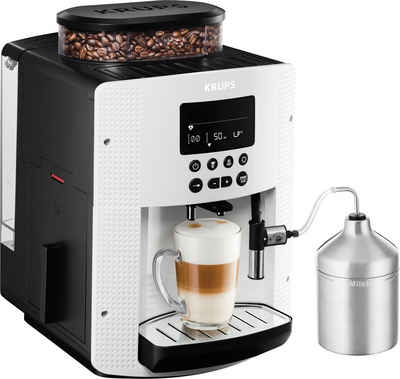 Krups Kaffeevollautomat EA8161, inkl. Edelstahl-Milchbehälter, 3 Temperaturstufen + 3 Mahlstärken