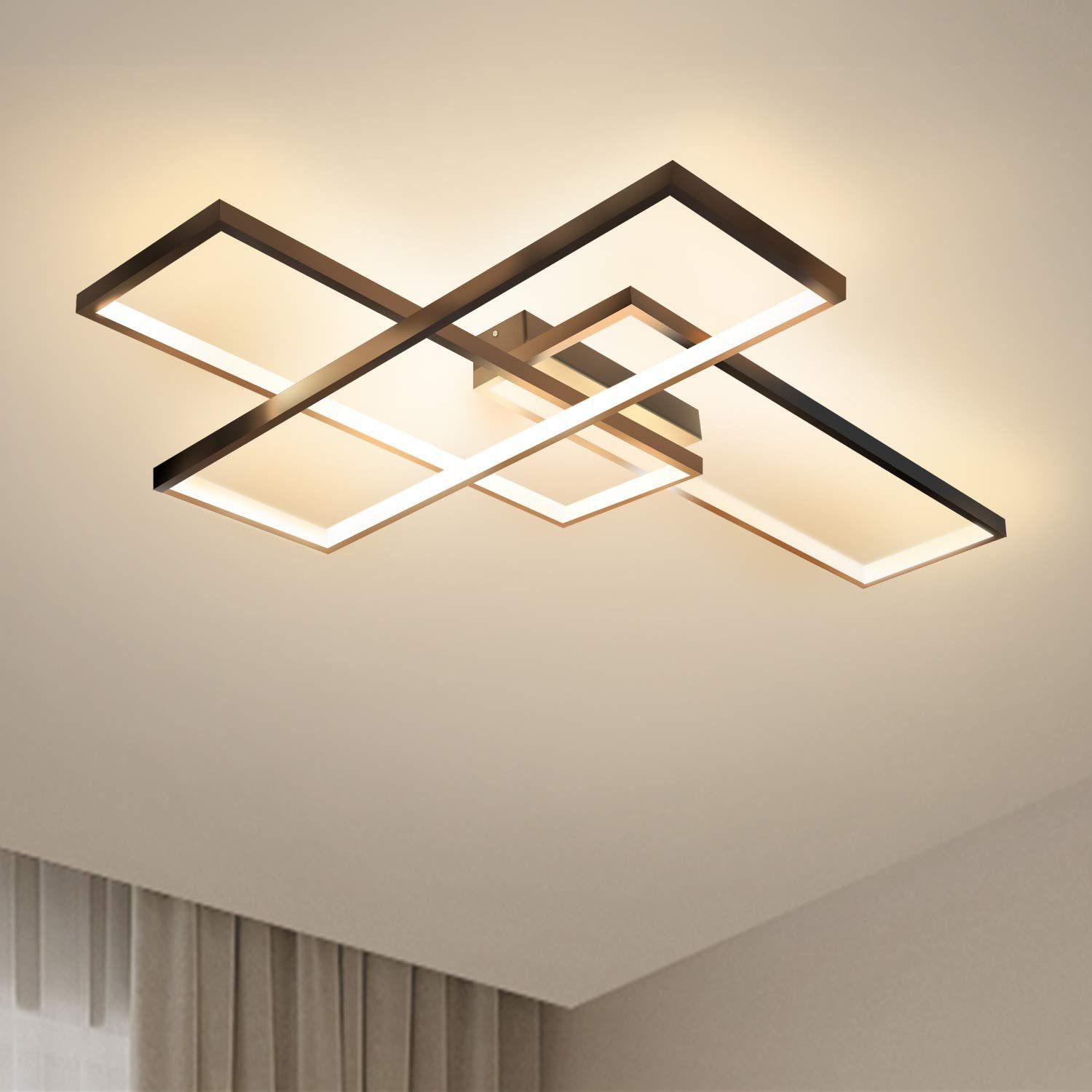 ZMH LED Deckenleuchte LED Deckenleuchte Modern Geometrisch Wandlampe Multifunktional, warmweiß (nicht dimmbar Ohne Fernbedienung), LED fest integriert Schwarz