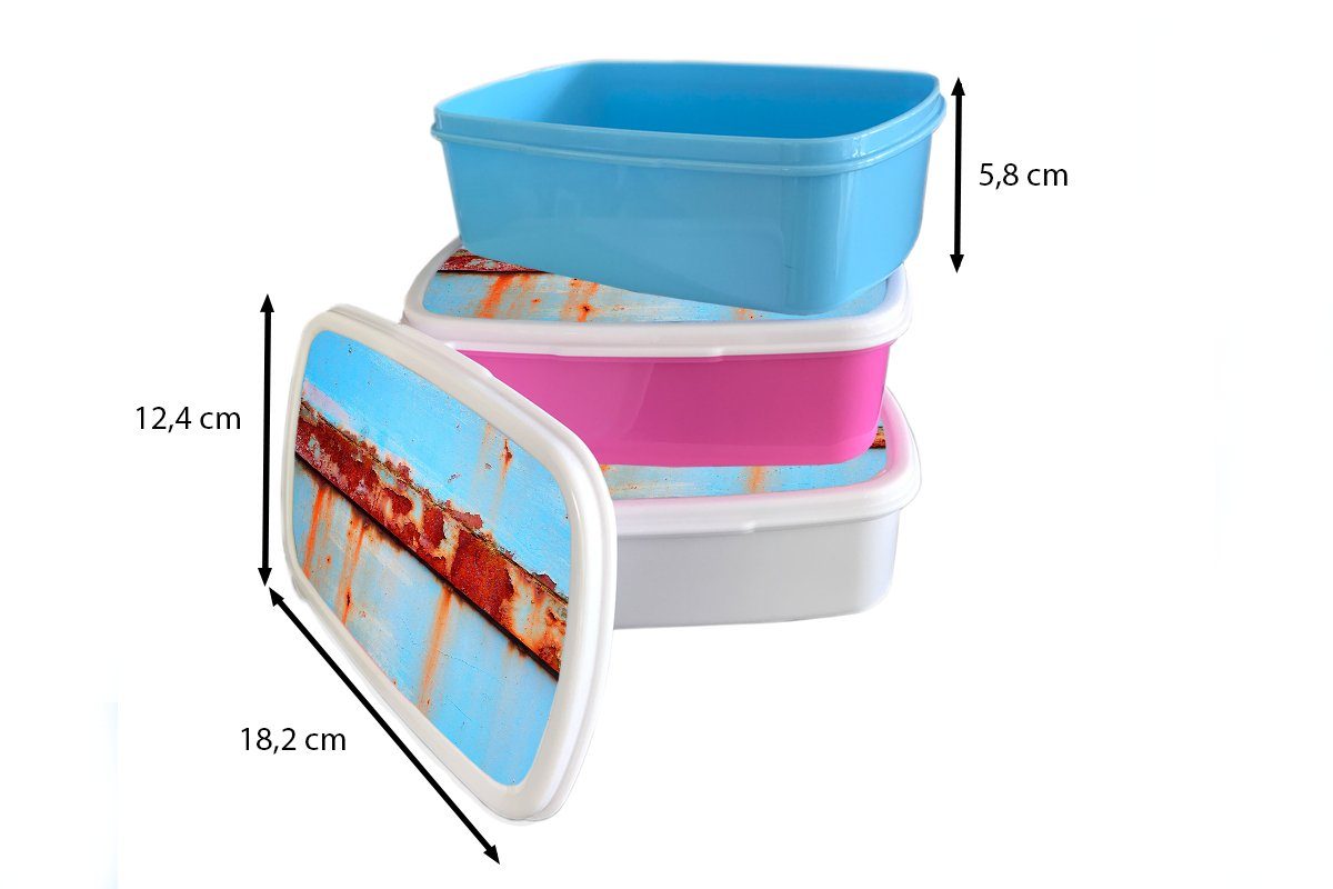 MuchoWow Lunchbox Metalle - Rost - Brotbox Erwachsene, (2-tlg), Brotdose, Kinder und für Jungs weiß und - Kunststoff, für Vintage Stahl, Mädchen