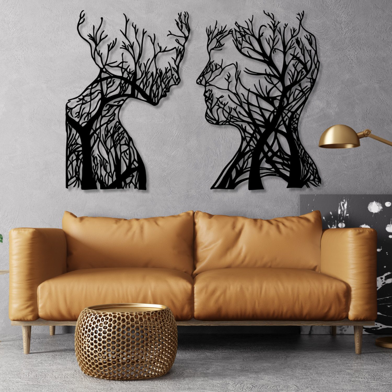 EYOKA Wanddekoobjekt Durchbrochenes 3D-Bild Baumköpfe, Openwork Tree Heads günstig online kaufen