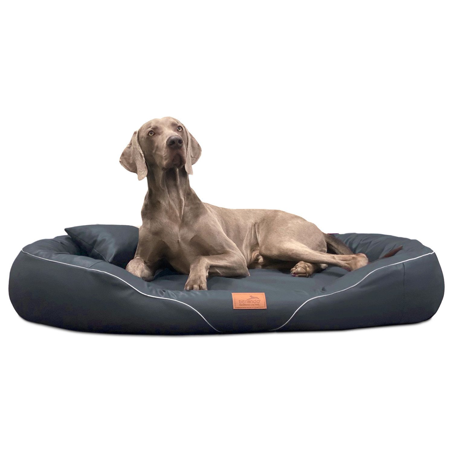 tierlando® Tierbett Orthopädisches Hundebett TIFFANY EASY CLEAN, Kunstleder, allergikergee, 100% Polyurethan, Herausnehmbare Matratze, Flacher Einstieg, Formstabiler Memory Foam