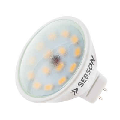 SEBSON LED-Leuchtmittel LED Lampe GU5.3 / MR16 warmweiß 5W 380lm 12V DC Leuchtmittel 110°