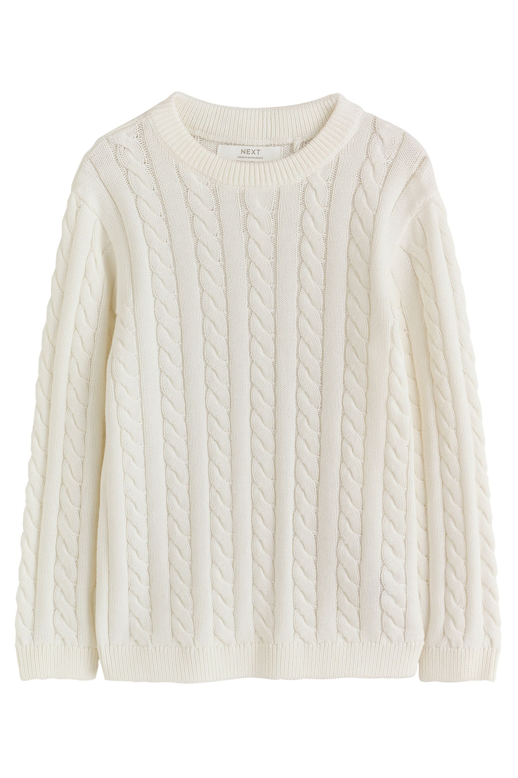 Next Rundhalspullover Zopfmusterpullover aus 100 % Baumwolle (1-tlg)