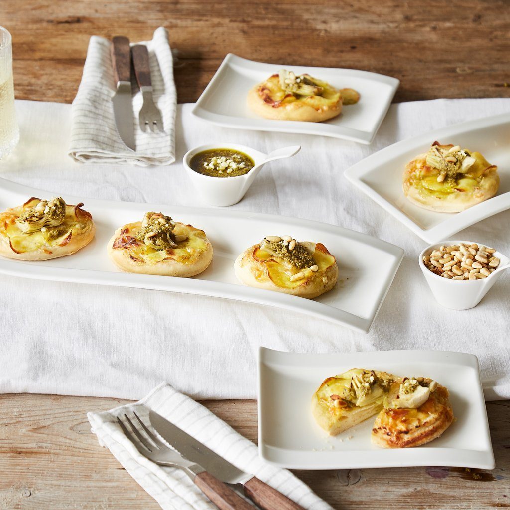 Villeroy & Boch Servierplatte NewWave Antipasti-Teller 42 x 15 cm, Porzellan, (1-tlg), Premium Porcelain, mikrow.- & spülm.sicher, Made in Germany