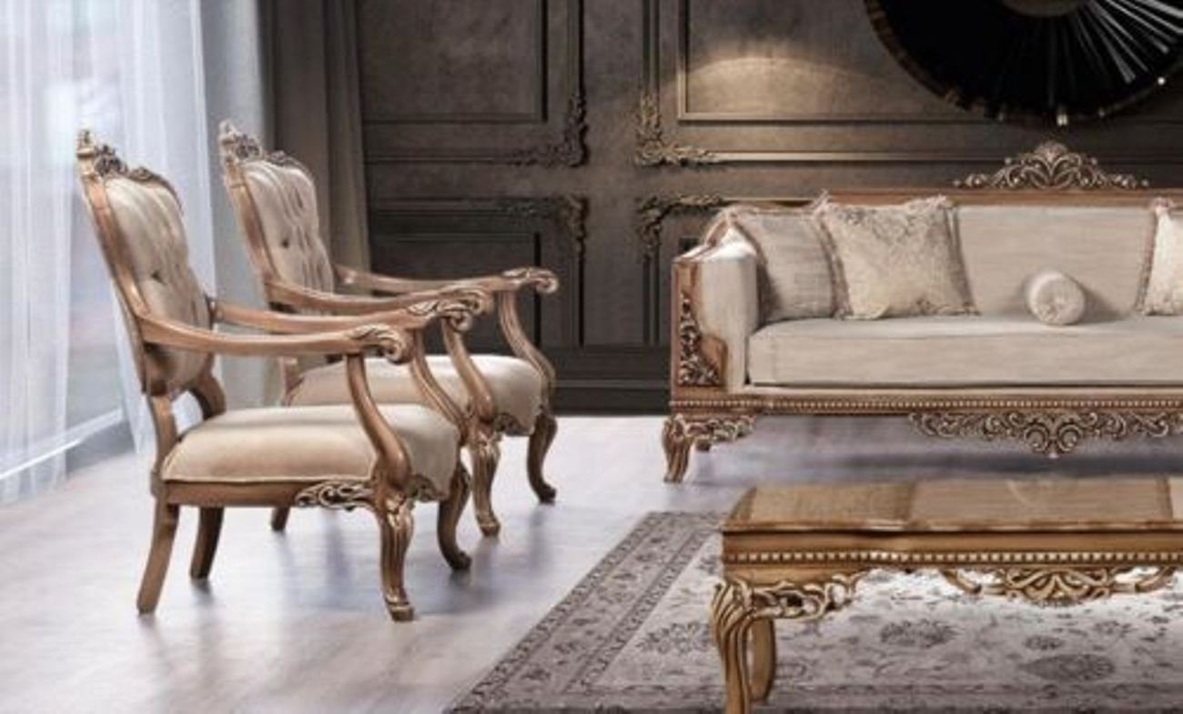 JVmoebel Sessel, Barock Luxus Polster Wohnzimmer Sofa Design Relax Ohrensessel Sessel