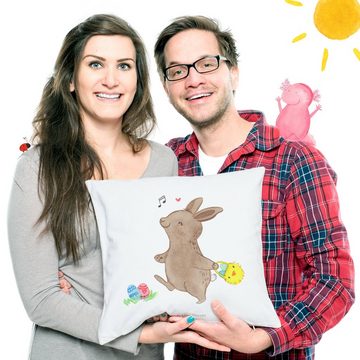 Mr. & Mrs. Panda Dekokissen Hasen Eier suchen - Weiß - Geschenk, Motivkissen, Geschenke zu Ostern, Einzigartige Designs