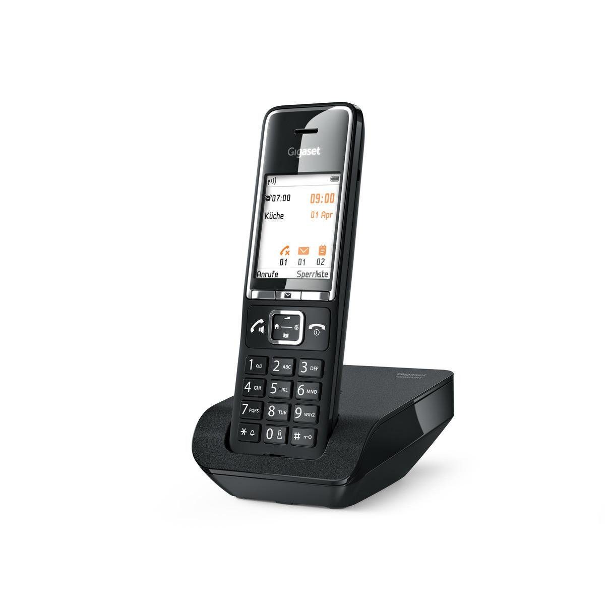 Gigaset COMFORT 550 schwarz Schnurloses DECT-Telefon (Mobilteile: 1, Freisprechfunktion, Hörgerätekompatibel, Babyphone-Funktion)