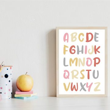 Tigerlino Poster ABC 2er Set Alphabet Lernposter Buchstaben & Zahlen Kinderzimmer