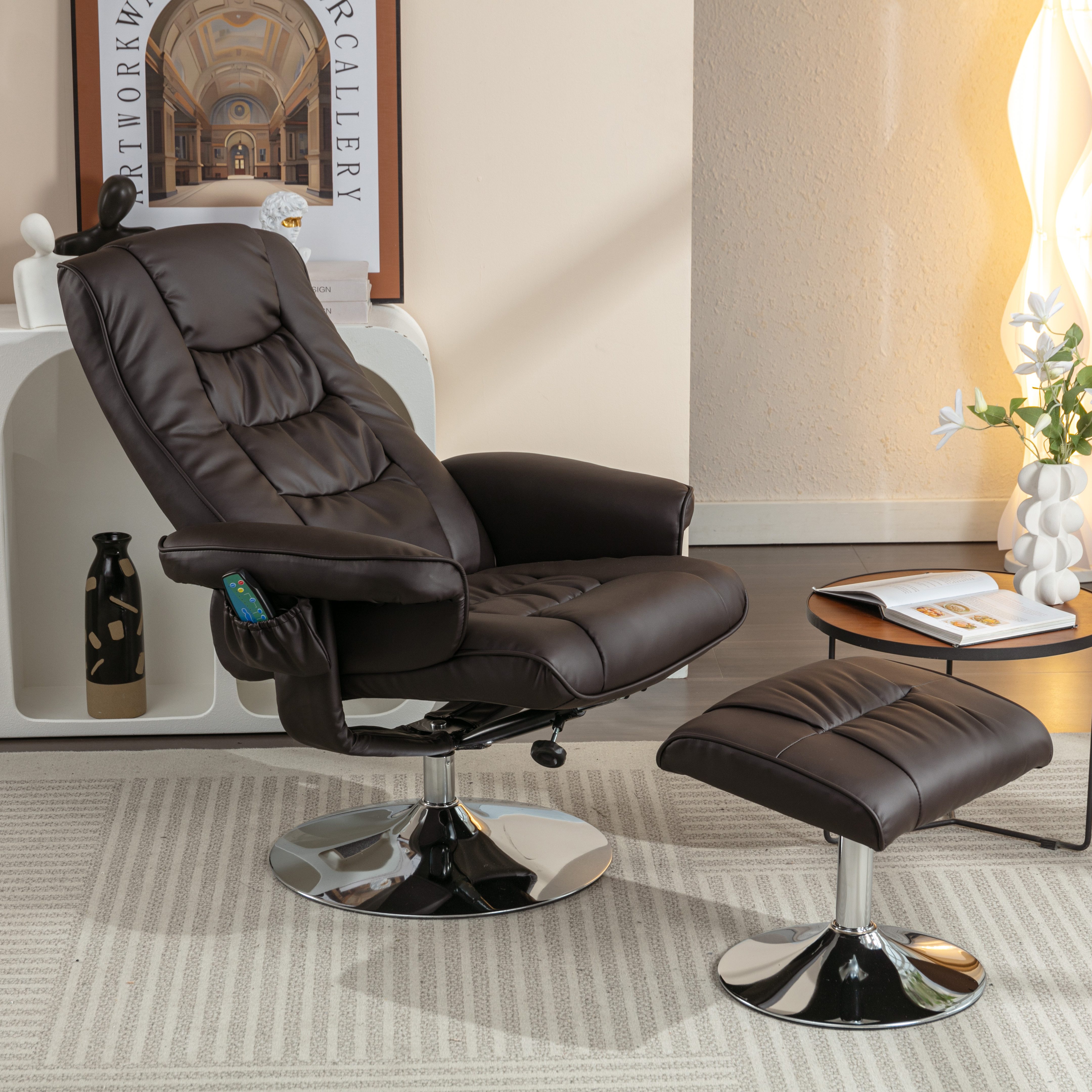 MODFU Massagesessel Massagesessel,Heizfunktion und Fußhocker (Massagesessel günstig online kaufen