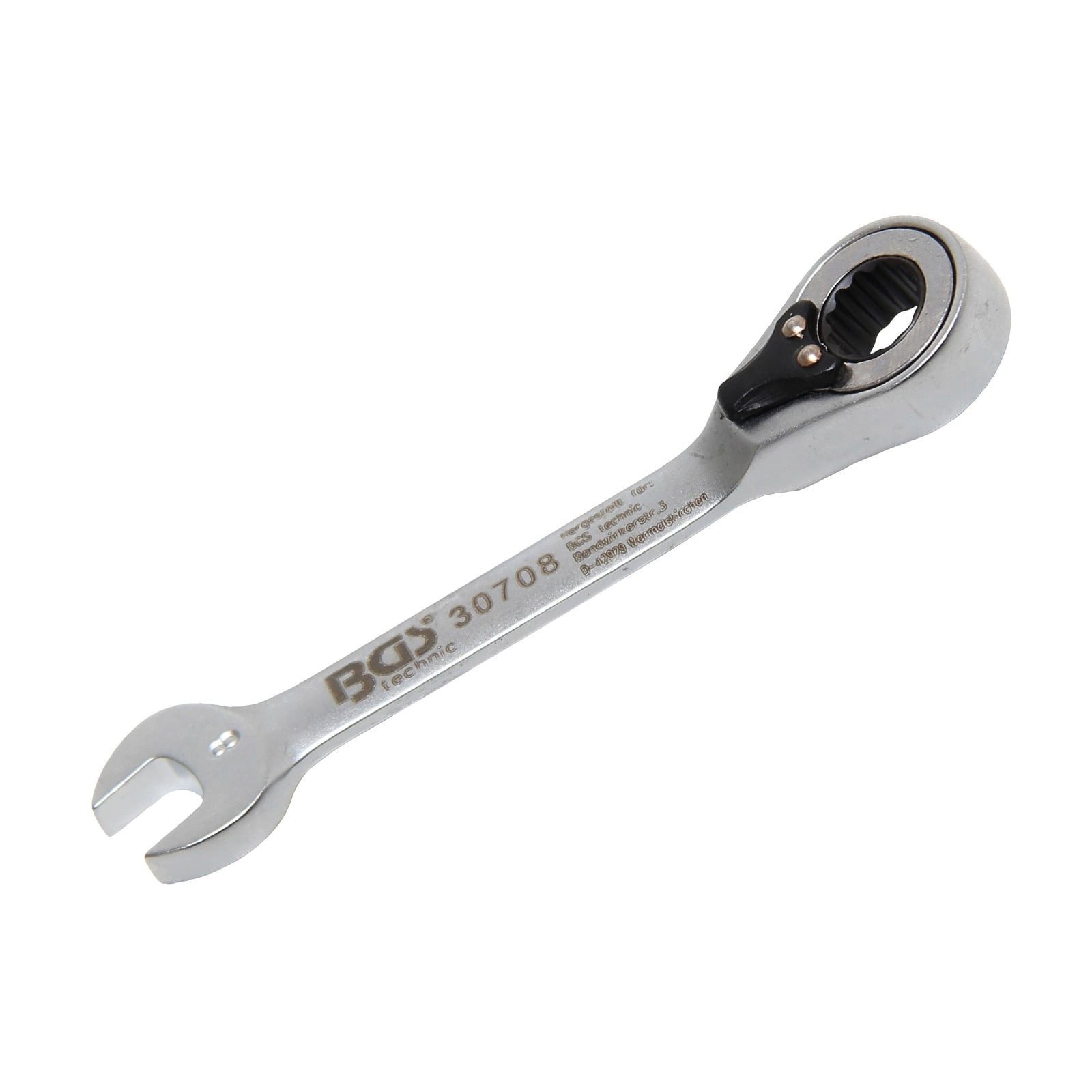 BGS Ratschenringschlüssel BGS Ratschenring-Maulschlüssel kurz 8 mm - 30708