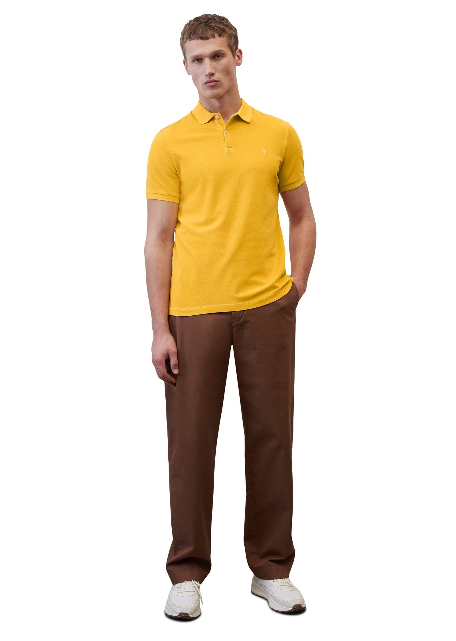 Marc O'Polo orange Cotton-Stretch Organic aus Poloshirt