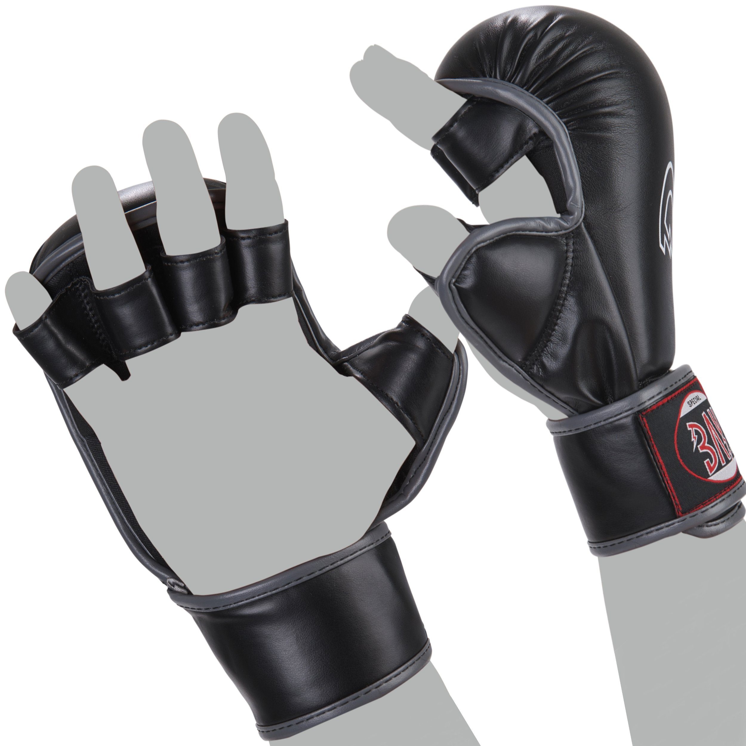 BAY-Sports MMA-Handschuhe Cage Fighter MMA, Krav Maga FreeFight Training Handschutz Handschützer (Paar), XXS - XL, Erwachsene und Kinder, Profi Ausführung Training
