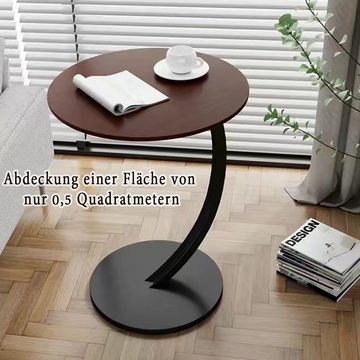 Kpaloft Beistelltisch C-Form, mobiler Kaffeetisch, Laptoptisch, Sofatisch, Computer- (1 Tisch), Beistelltisch, 40 ∗ 60 cm, Nussbaum-Farbe, für Wohnzimmer