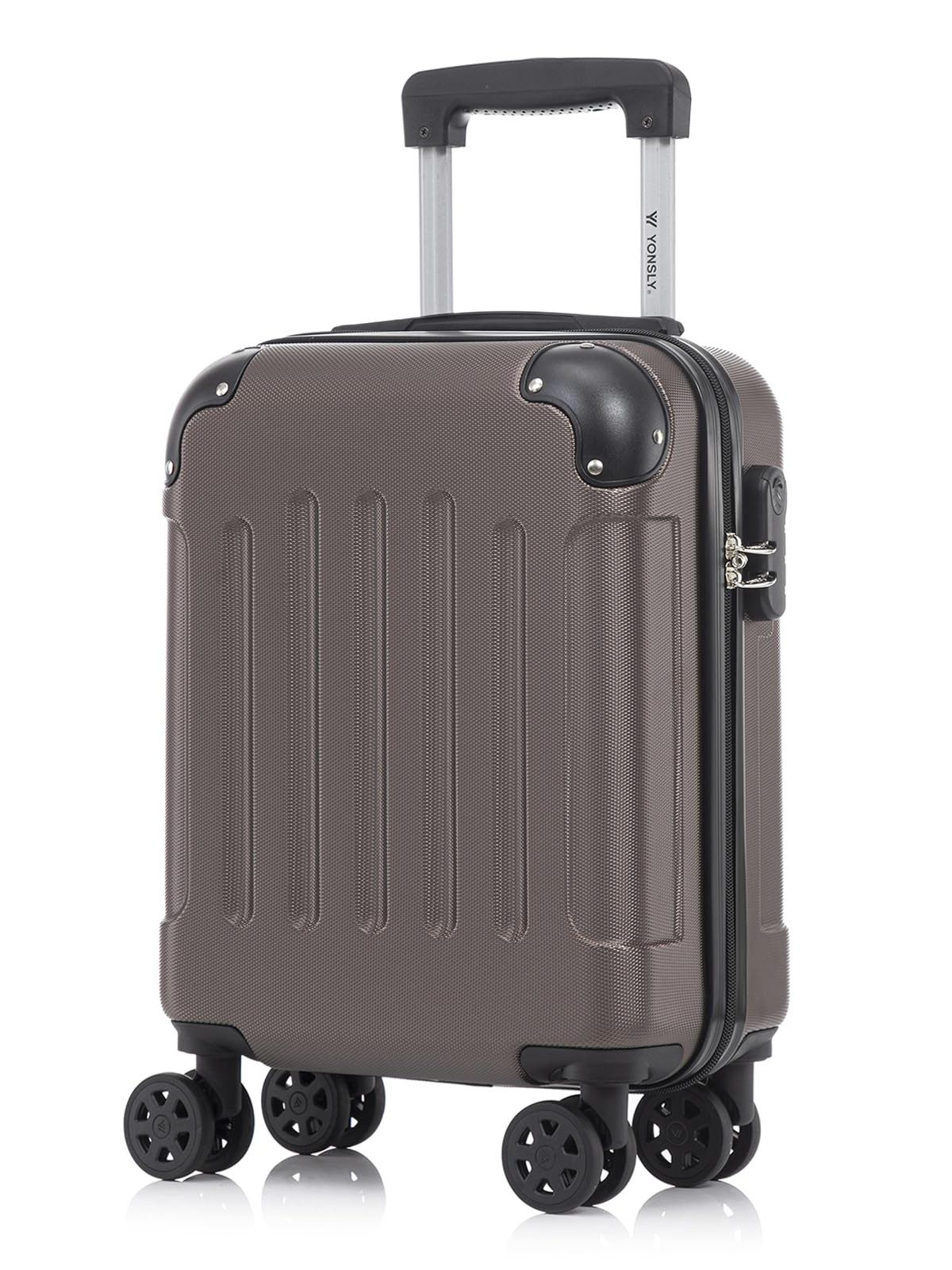 yonsly Hartschalen-Trolley Hartschalen-Koffer Trolley 360° Rollen, robuster Reisekoffer, 4 Rollen, mit Zahlenschloss, für Business und Urlaub 46/55/66/76 cm
