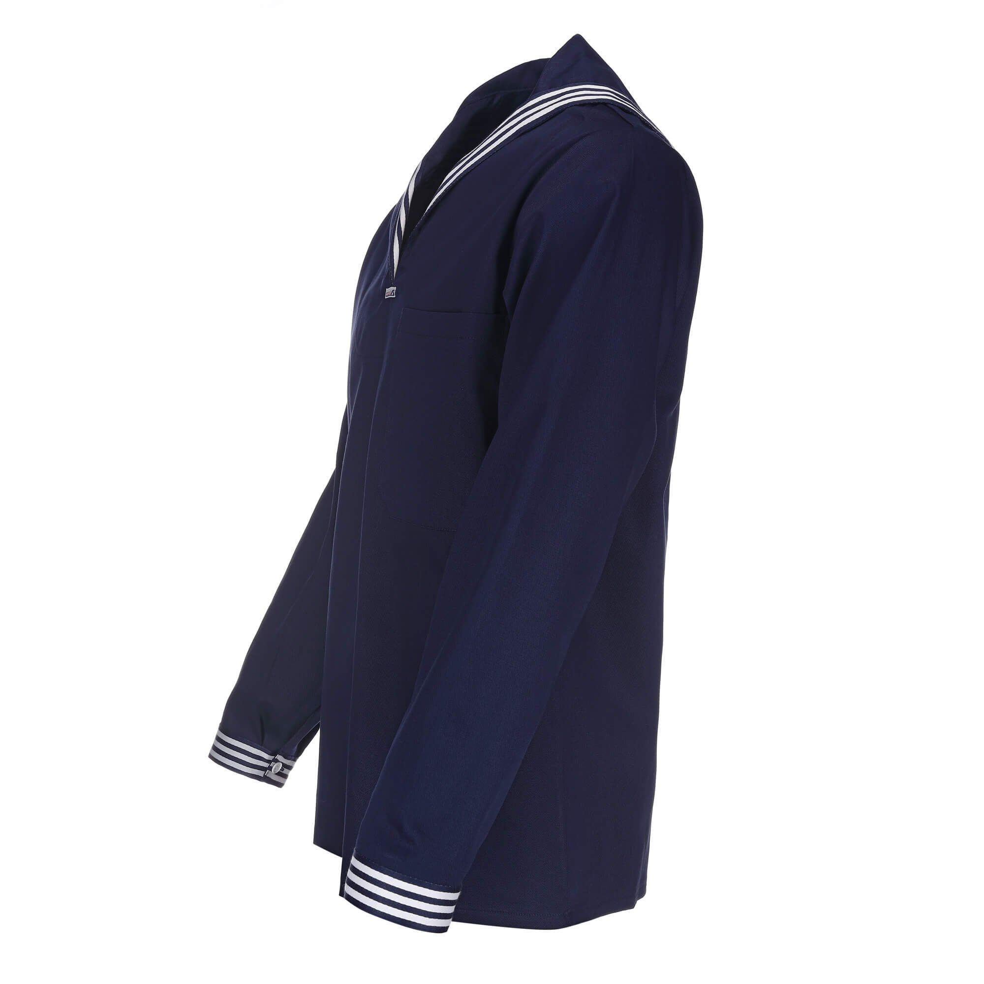 modAS Langarmhemd Unisex Matrosenhemd Klassisch - Maritimes Langarm-Hemd Großer Kragen