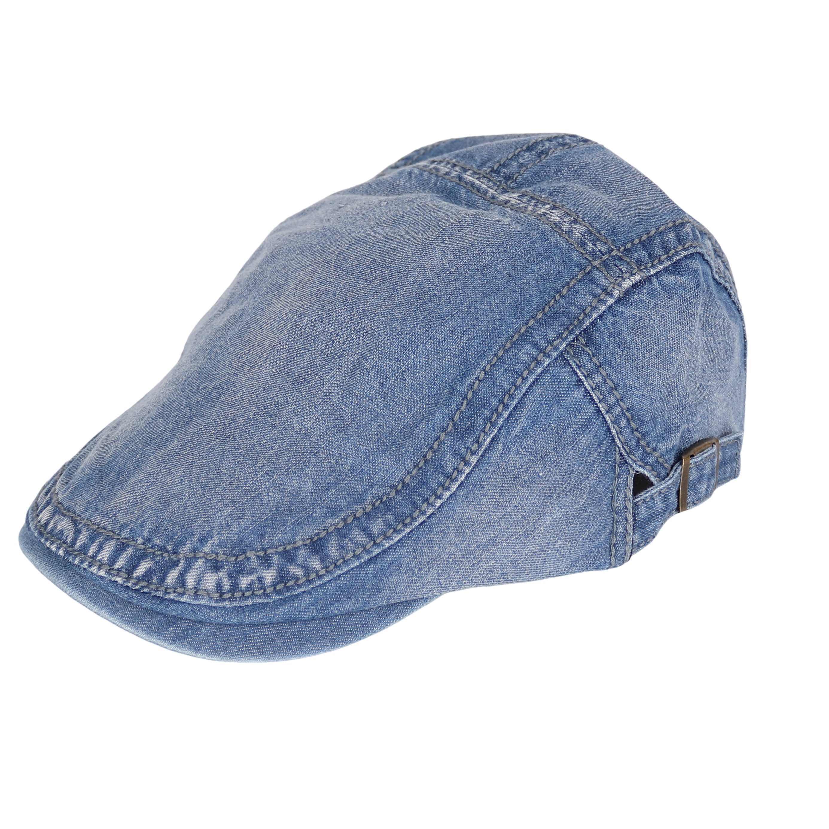 MIRROSI Schiebermütze mit Shirm, Stoff aus Jeans, aus 100% Baumwolle (Outdoor Cap, Flatcap, Feldmütze, Gatsby Cap, Herrenmütze) Atmungsaktiv, Einheitsgröße, Unisex, Damen Herren