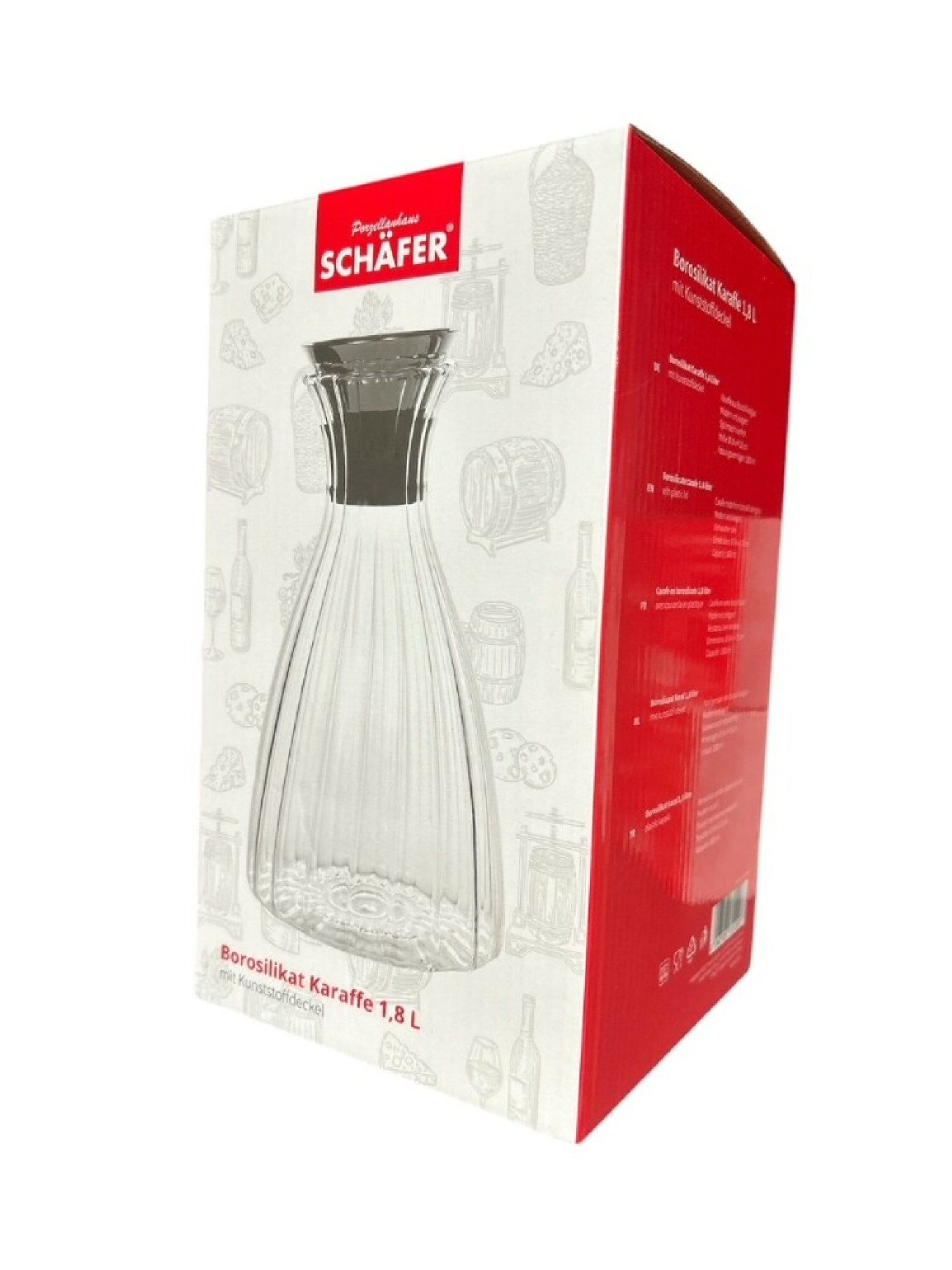 Schäfer Elektronik Karaffe aus Borosilikatglas 1,8L - hitzebeständig, (1-tlg)