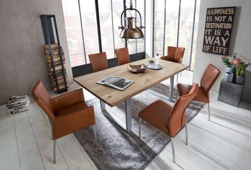 SIT Esstisch Tops&Tables, mit Tischplatte aus Wildeiche, mit Baumkante wie gewachsen, Vintage
