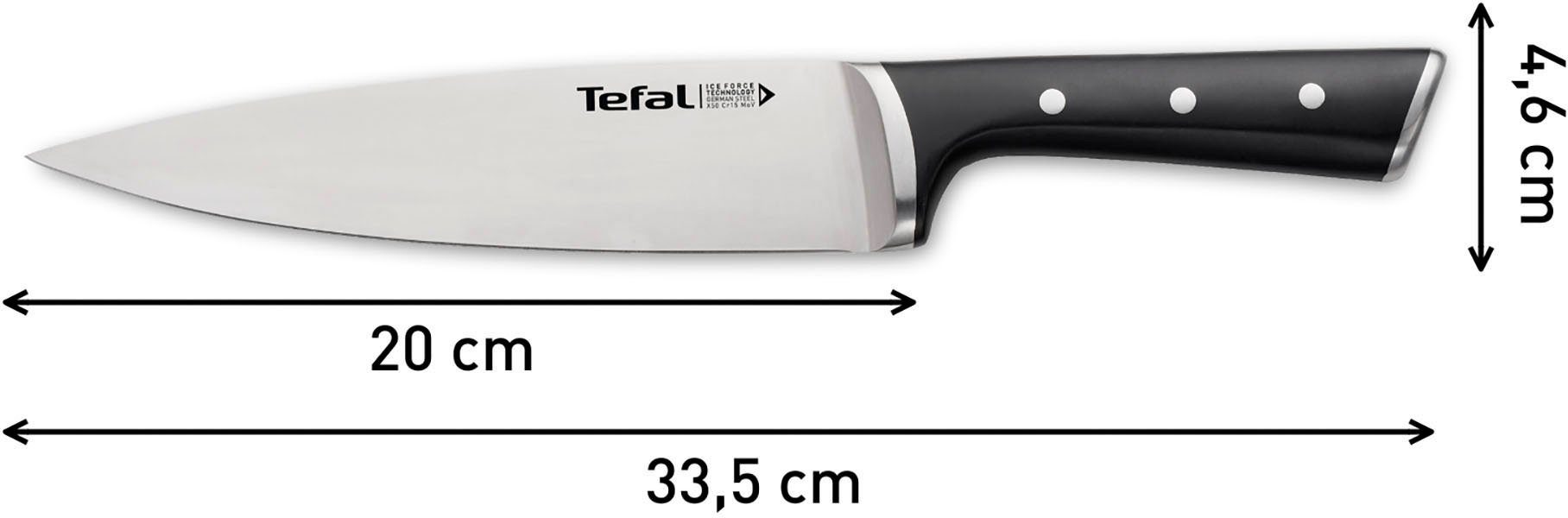 Tefal Pfannen-Set G732S3_K2320214 Qualität, Tefal Thermo-Signal, Ice Kochmesser Duetto+Ø (Set), Edelstahl inkl. 20/24/28 cm, Premium in Force