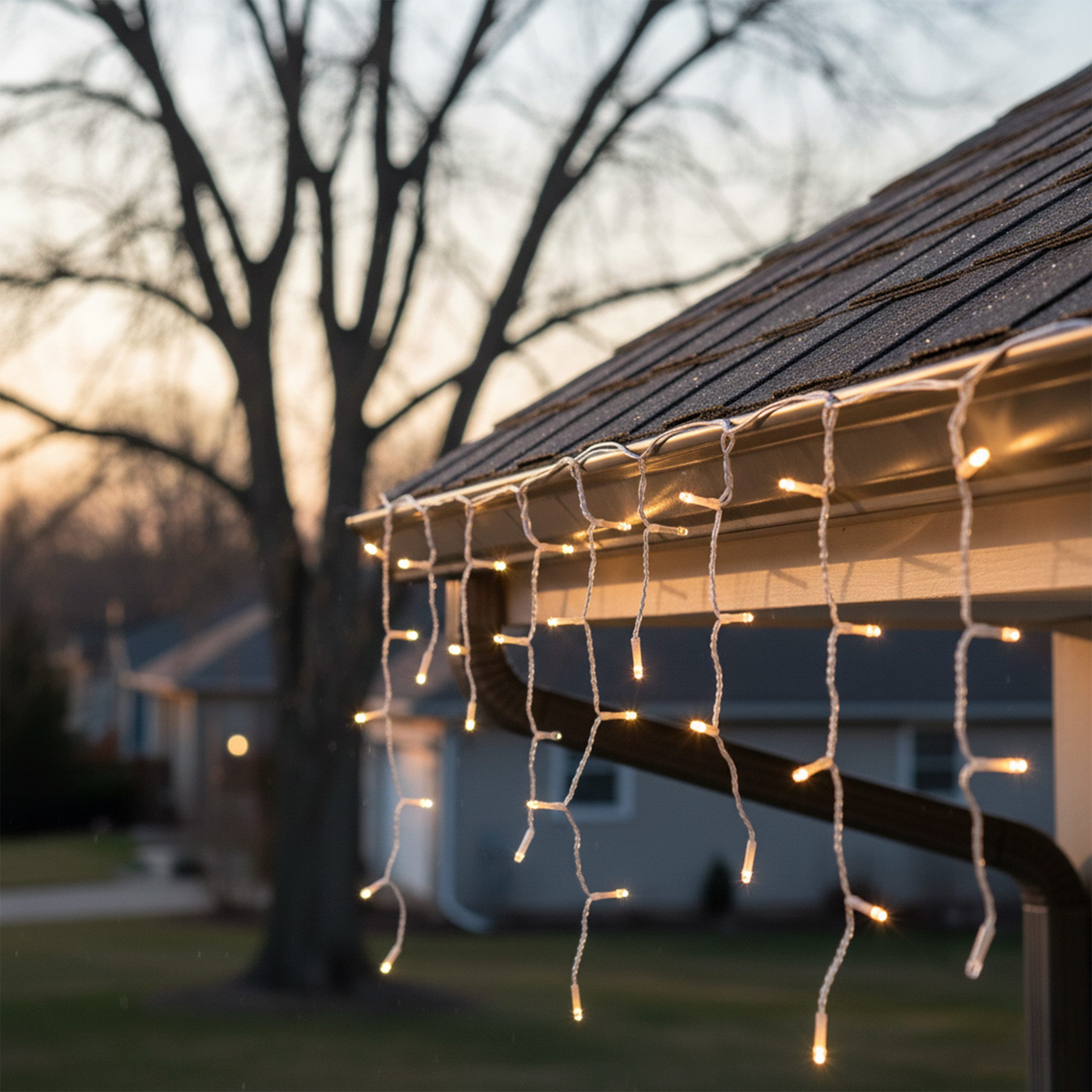 my home LED-Lichterkette Livva in 6, 12 und 24 m Kettenlänge, 240-flammig, LED-Eisregen Lichterkette, warmweißes Licht, Timer, + 3 m Zuleitung