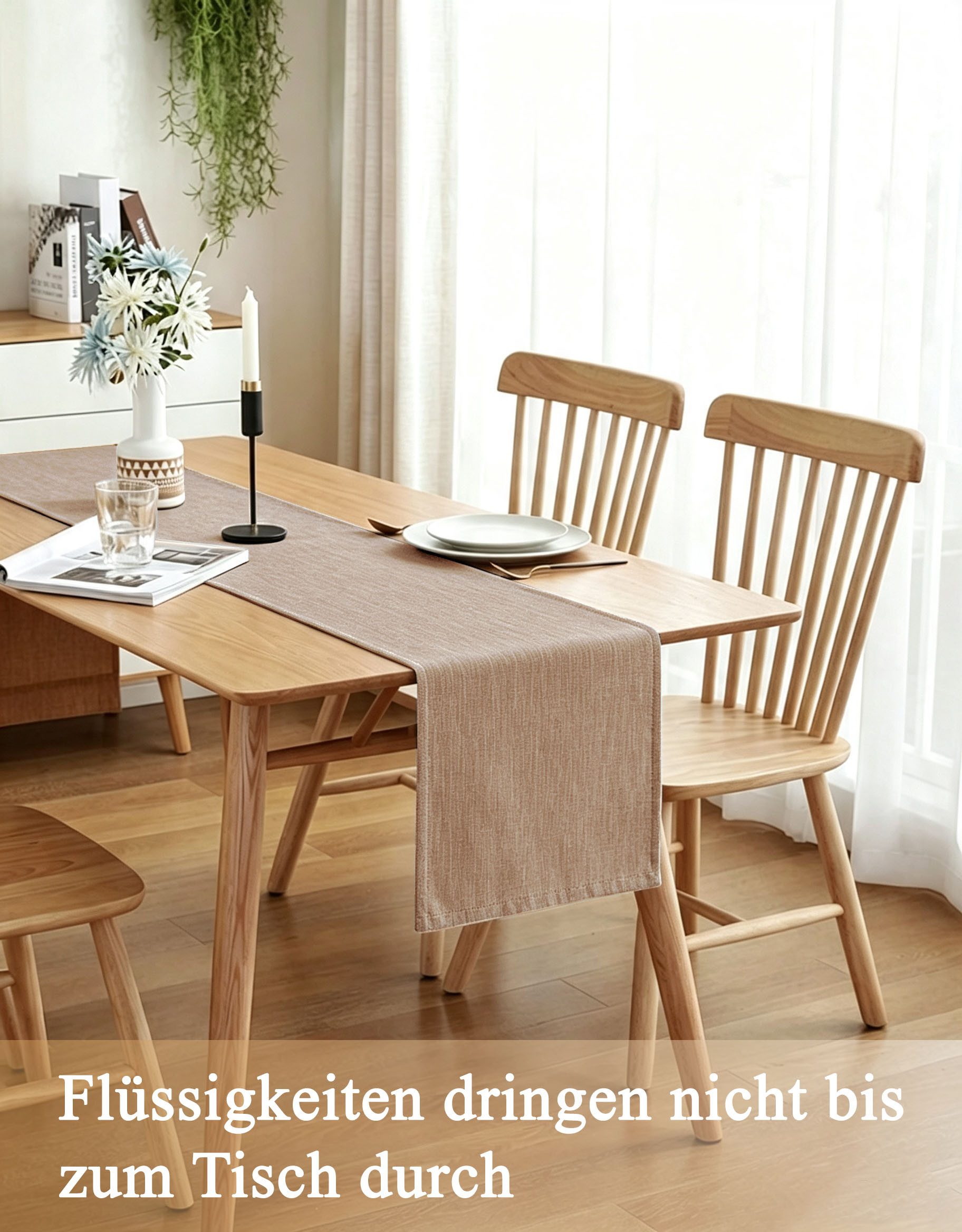 OTTO home Tischläufer Ozzie (1-tlg), Formstabil & pflegeleicht, gewebtes Design, uni, Dekoration, Esszimmer