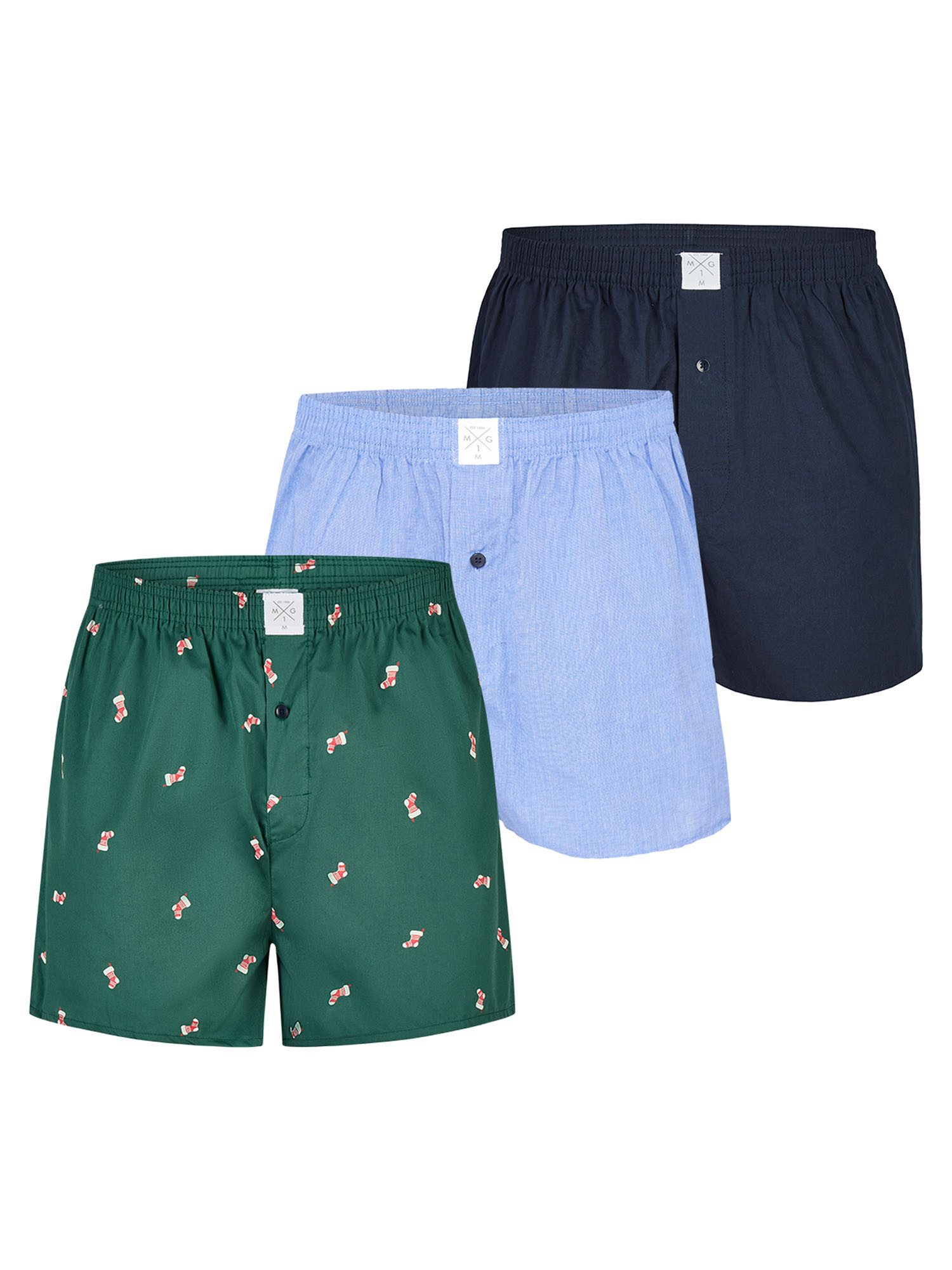 MG-1 Retro Boxer Christmas (3-St) Retroshorts, Vintage Boxer, Klassische Boxer