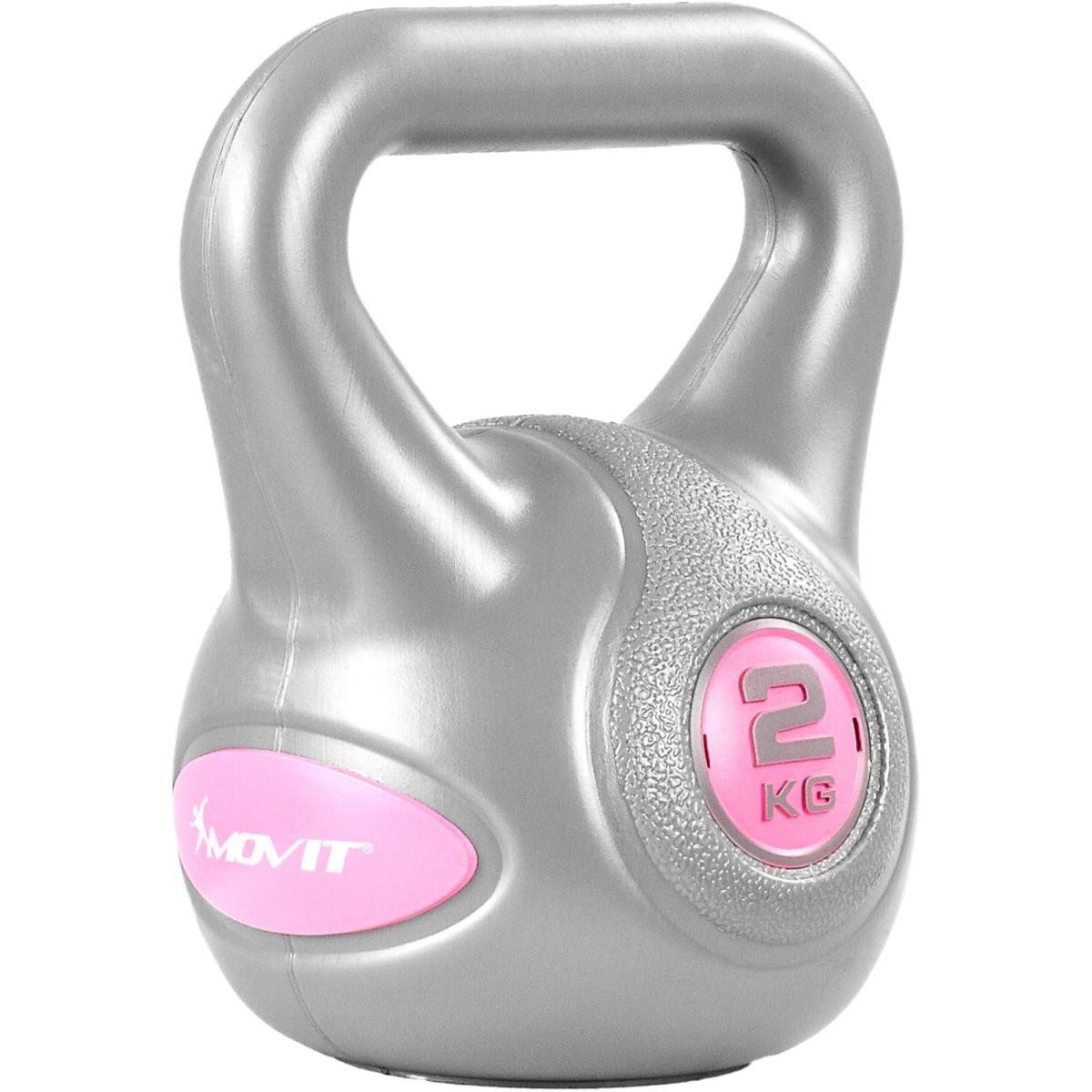 MOVIT Kettlebell Kugelhantel GREY mit bodenschonender Kunststoffhülle schadstoffgeprüf