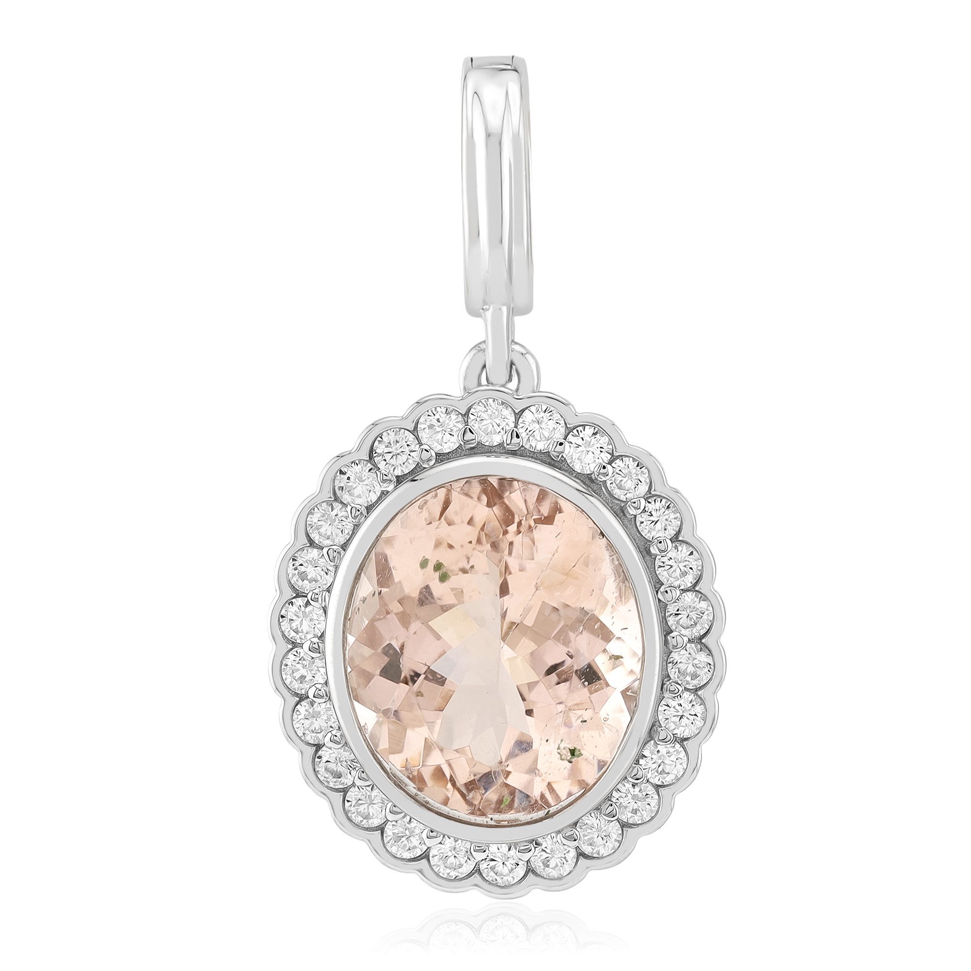 Cavill Kettenanhänger Cavill Morganitanhänger 4,19 ct Oval, Zirkon Platin, Sterlingsilber (1-tlg)