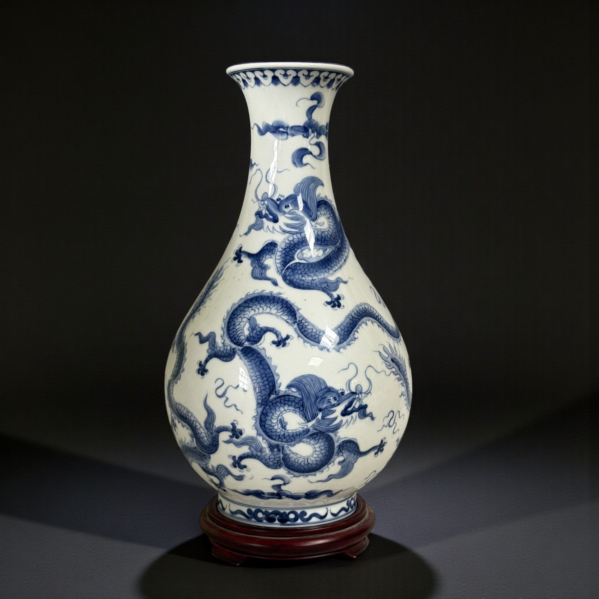 Asien LifeStyle Dekofigur Chinesische Drachenvase Porzellan 42 cm