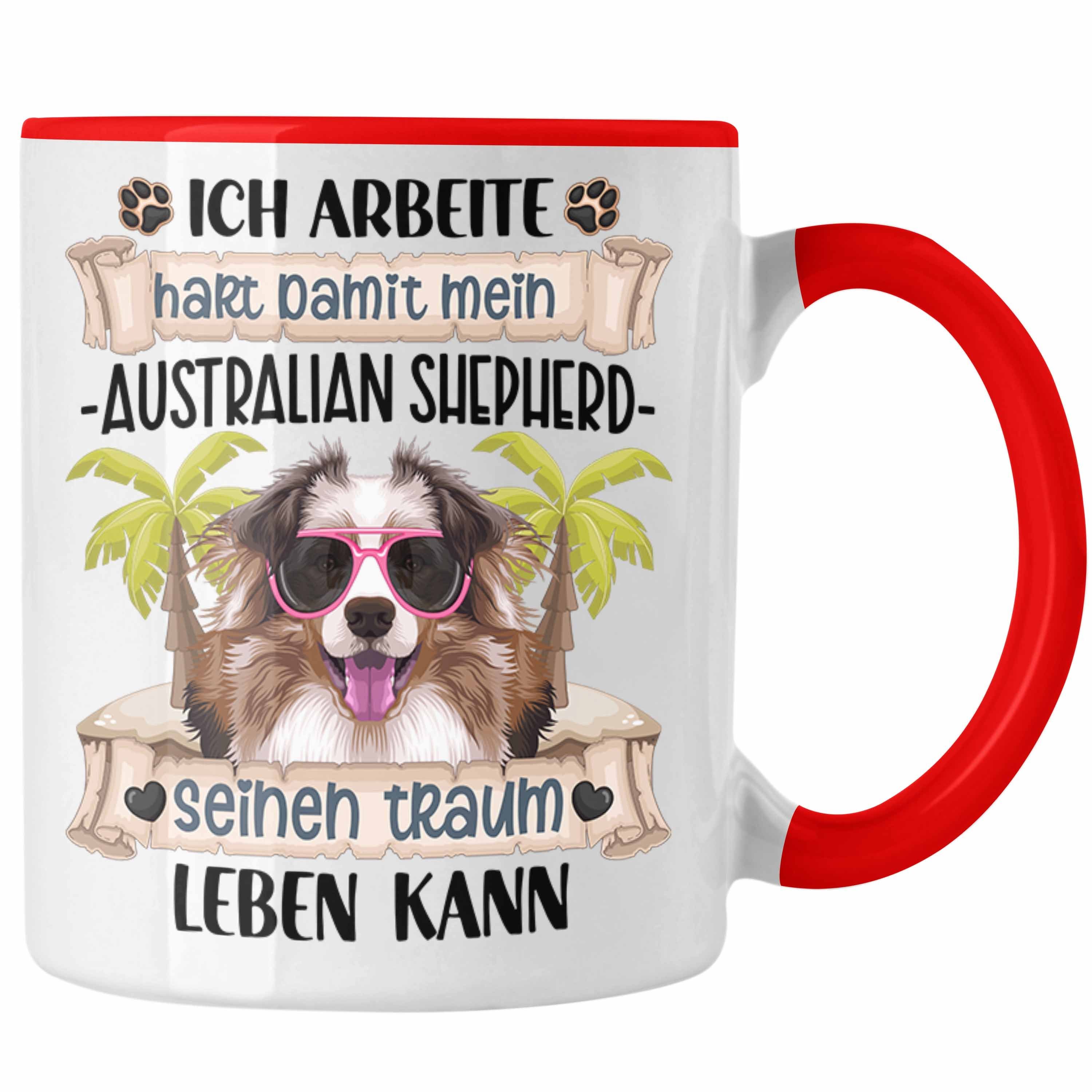 Lustiger Shepherd Besitzer Trendation Tasse Australian Tasse Rot Australian Geschenk Spruch