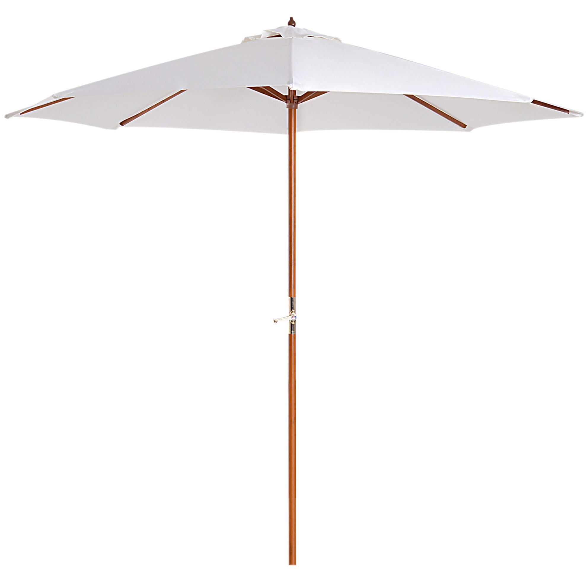 MODFU Sonnenschirm Holzgestell Sonnenschirm für Terrasse Garten und angenehmen Schatten, LxB: 270x270 cm, Packung, Holz Sonnenschirm 2,5m Creme Gartenschirm Balkon Outdoor