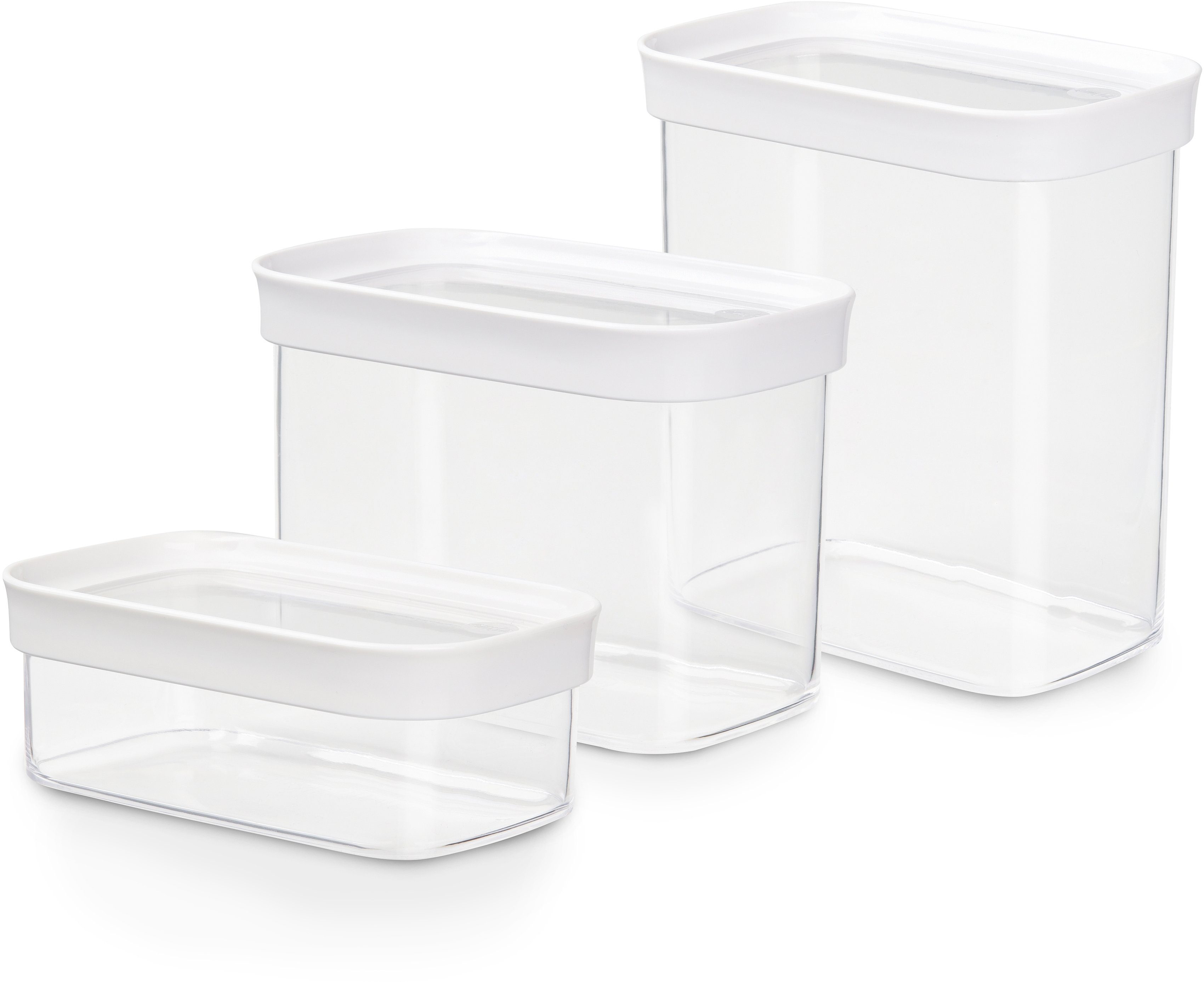 Emsa Vorratsdose N11427 Optima, Kunststoff, (Set, 3-tlg), rechteckig, hygienisch, platzeffizient