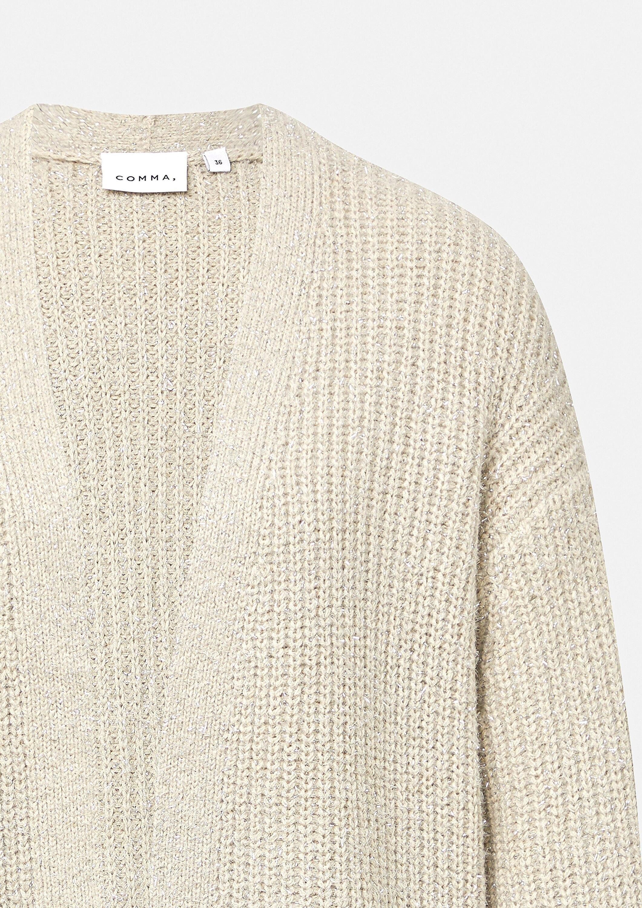comma Cardigan Strickjacke Weicher Cardigan mit Glitzergarn