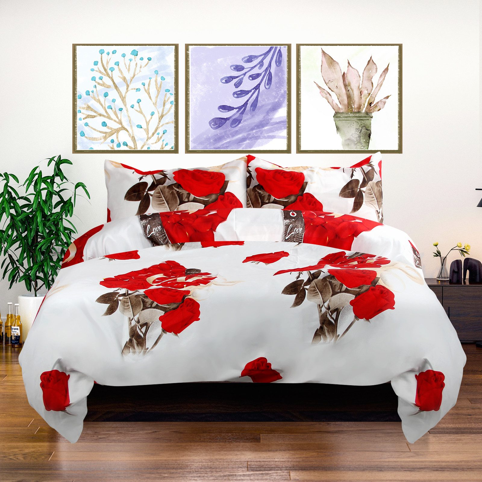 HOMELUX Bettwäsche 220x240 4teilig Bettbezüge 200x220 1er Set mit 50x70 2er günstig online kaufen