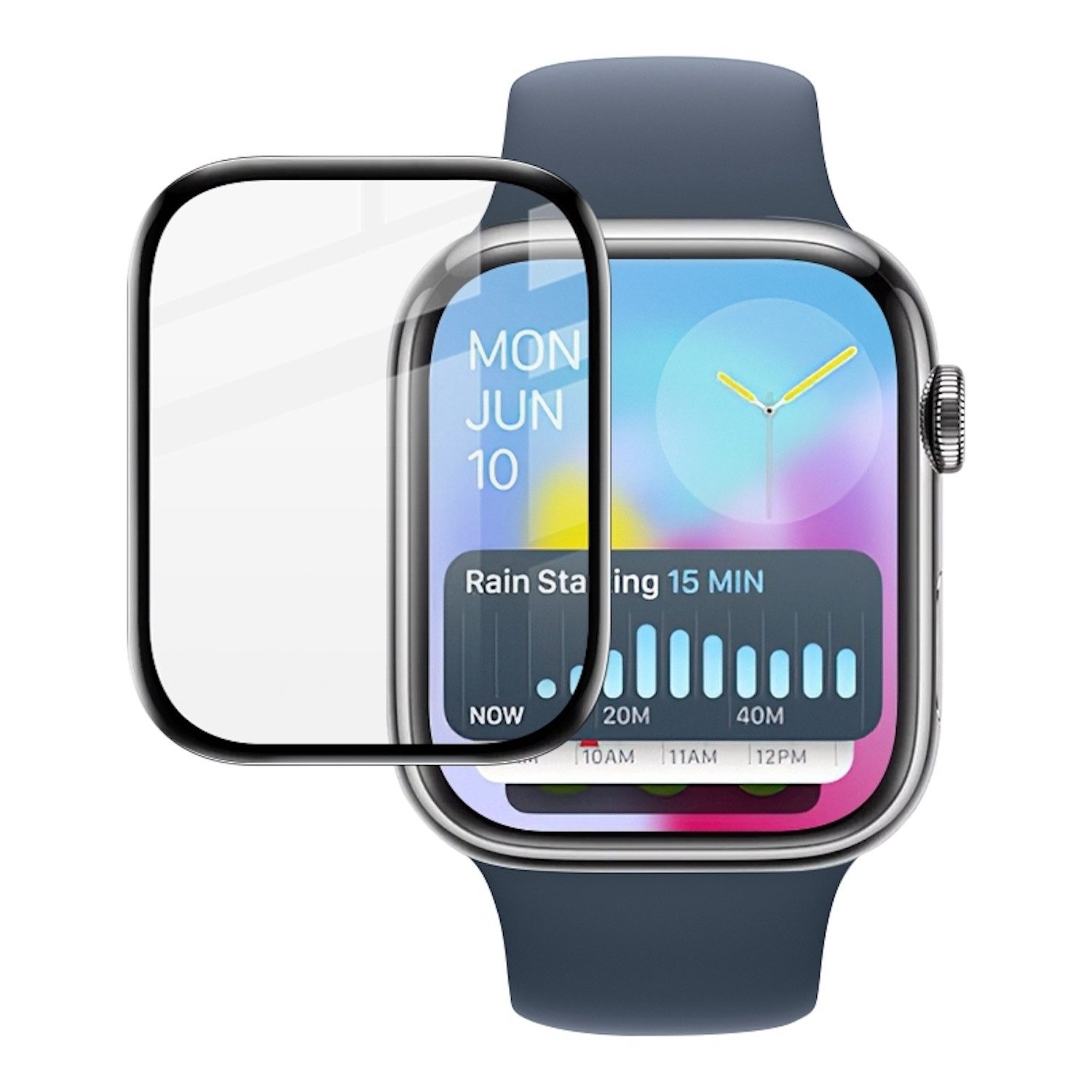 Wigento Smartwatch-Hülle Für Apple Watch Series 11 / 10 42mm Plexiglas Schutzfolie Transparent, HD Plexiglas Schutzfolie