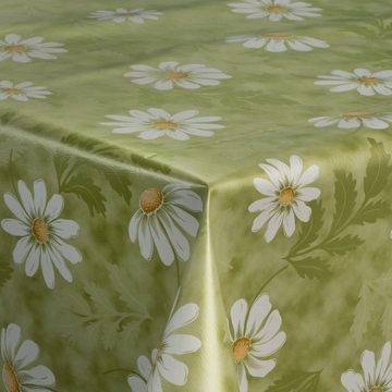 laro Tischdecke Wachstuch-Tischdecken Margeriten Grün Weiß Blumen rechteckig