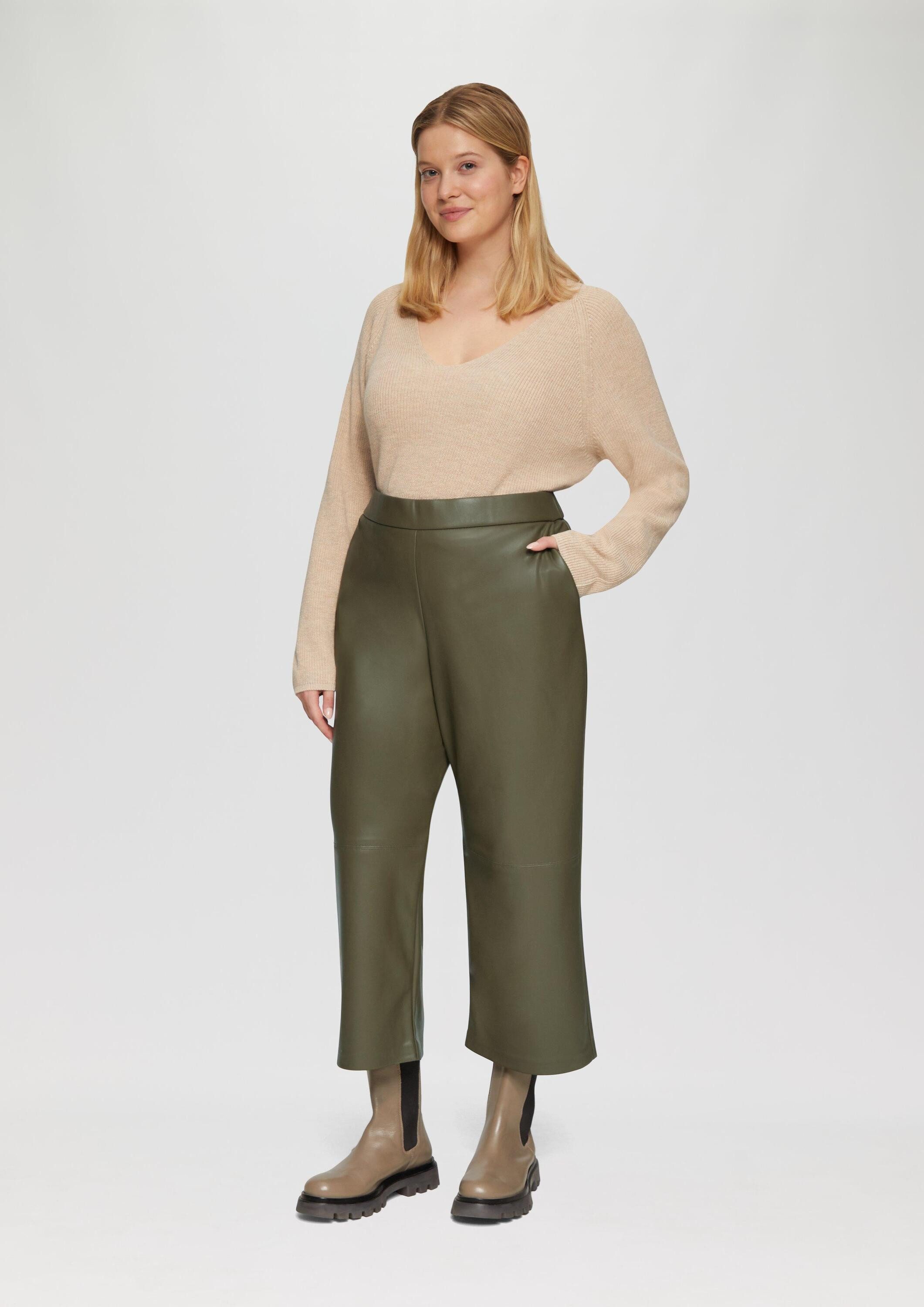 s.Oliver Culotte Hose Culotte aus Lederimitat mit Nahtdetails günstig online kaufen