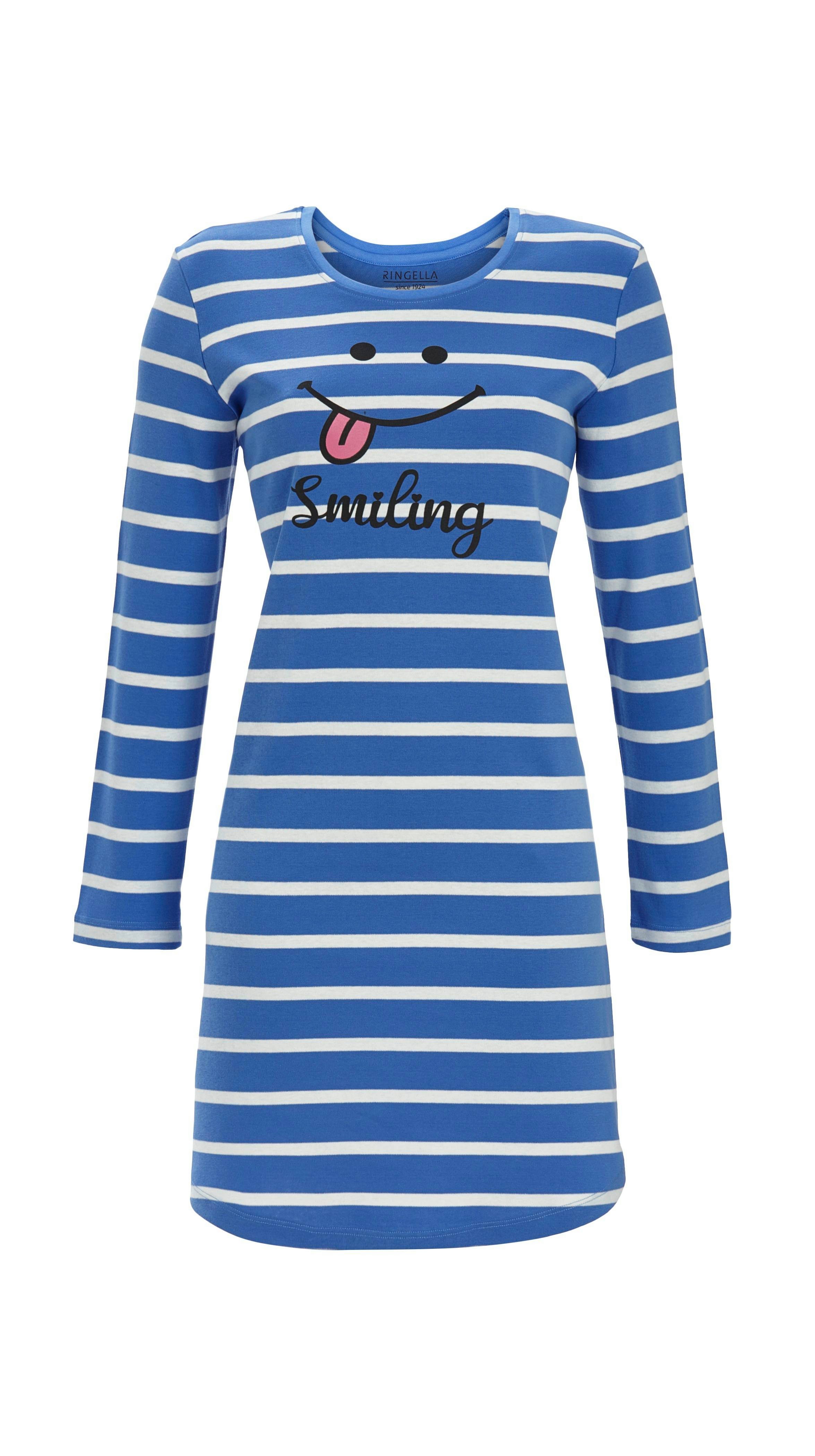 Ringella Nachthemd mit breiten Ringeln und Motivdruck günstig online kaufen