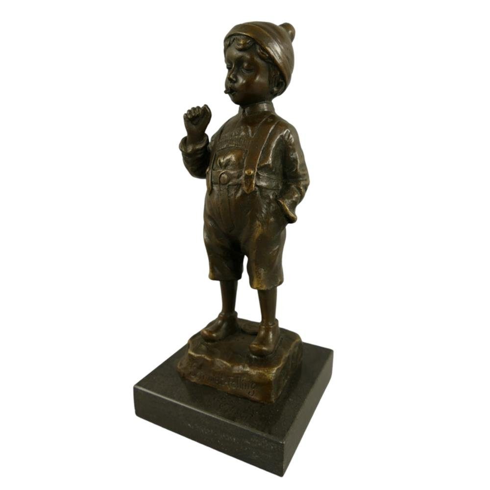signiert kleine Raucher", Felling "Der Skulptur, Rauchender Schmidt Bronze Bronze Dekoobjekt Knabe Linoows Figur, Bronzefigur,