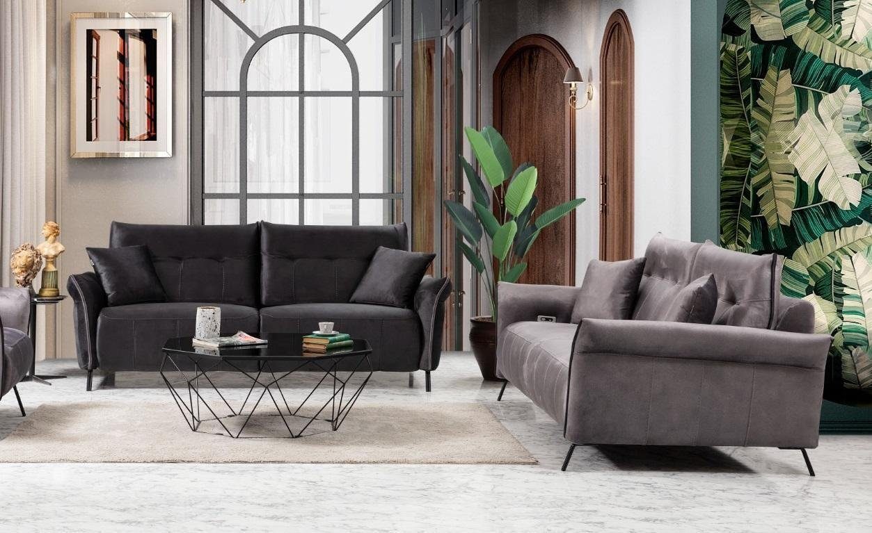 JVmoebel 3-Sitzer Set Wohnzimmer 2x Sofa Couch Dreisitzer Modern Möbel, 2 Teile, Made in Europa