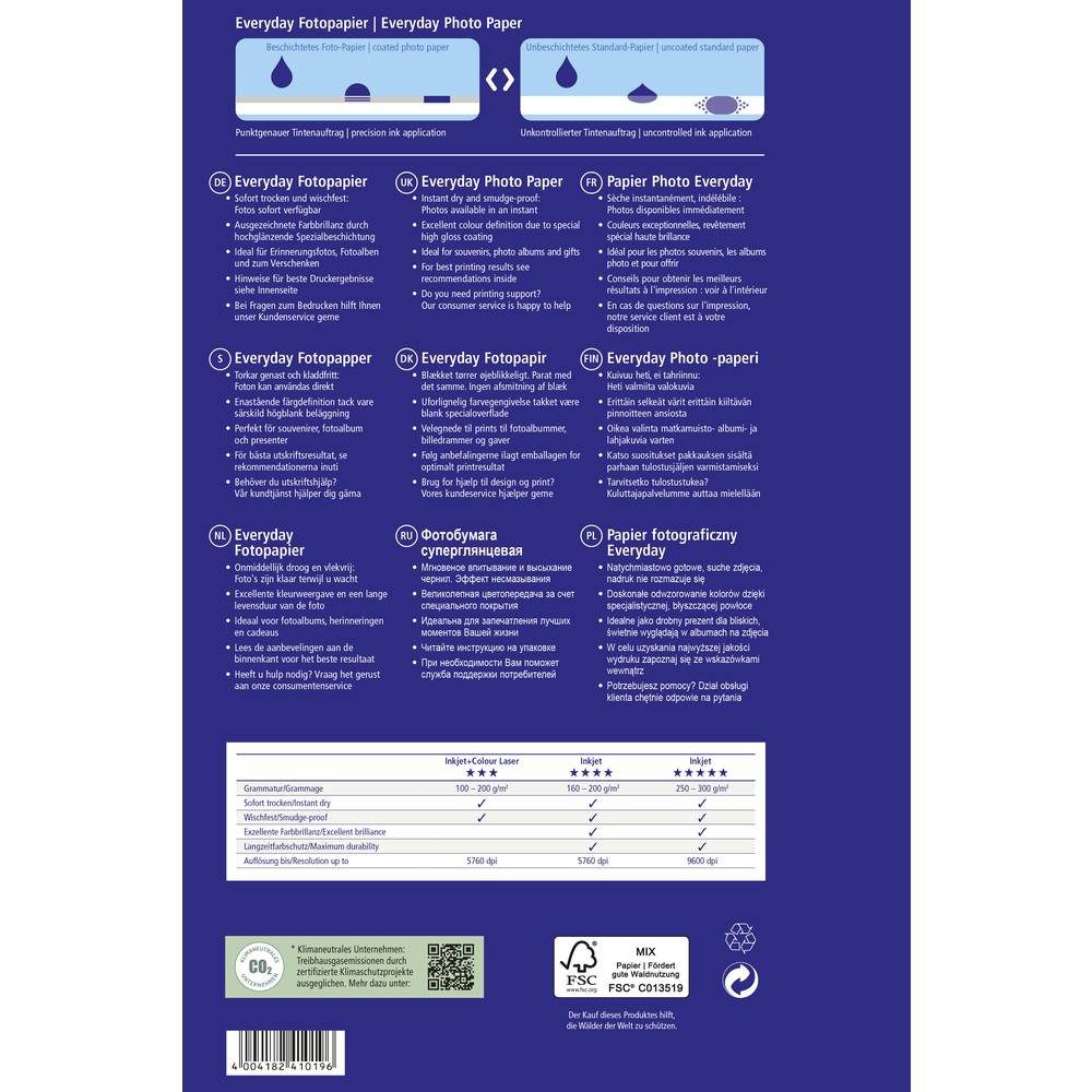 Avery Zweckform Fotopapier Avery Zweckform Everyday Inkjet Fotopapier, A4 2572-50, Hochglänzend
