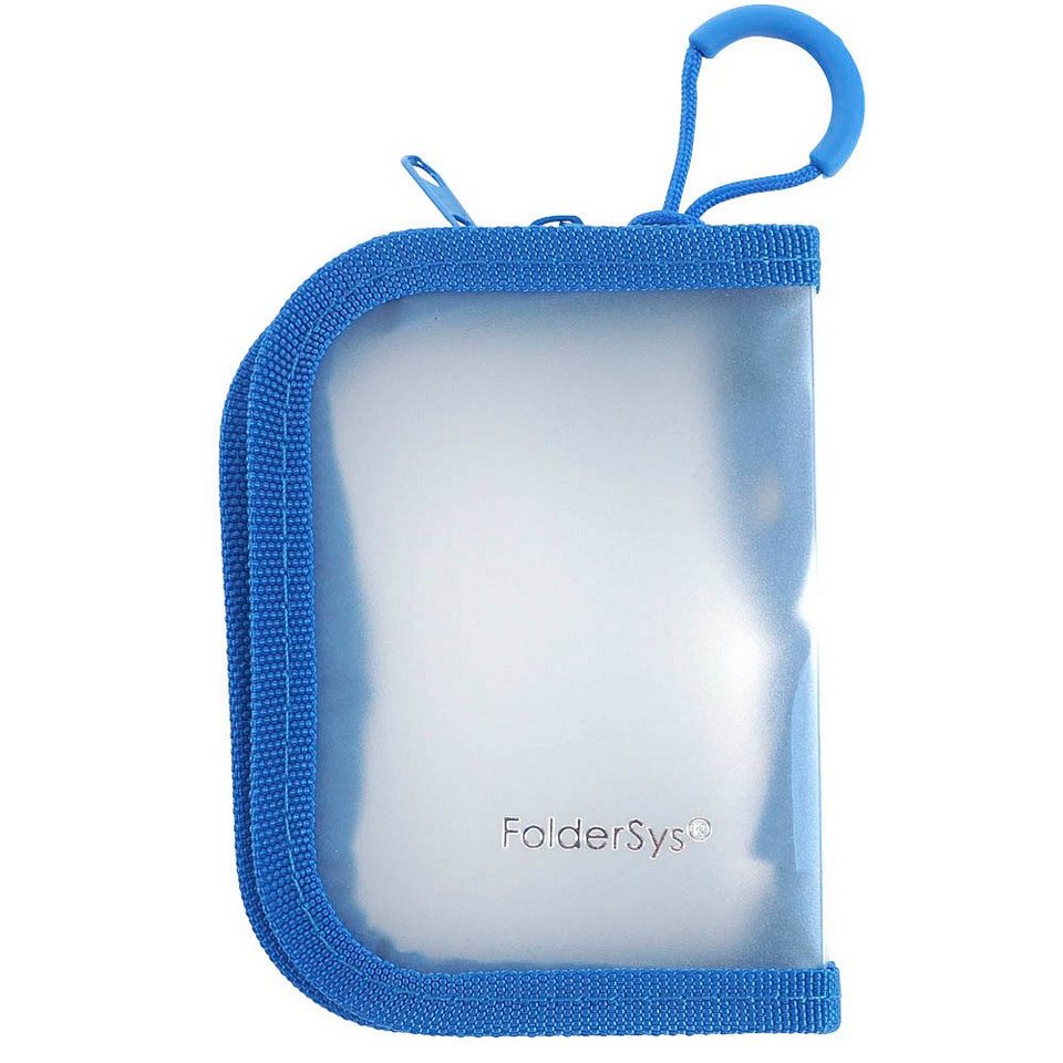 FOLDERSYS Mülleimer FolderSys Reißverschlussbeutel Mini A7 transparent/blau  0,5 mm