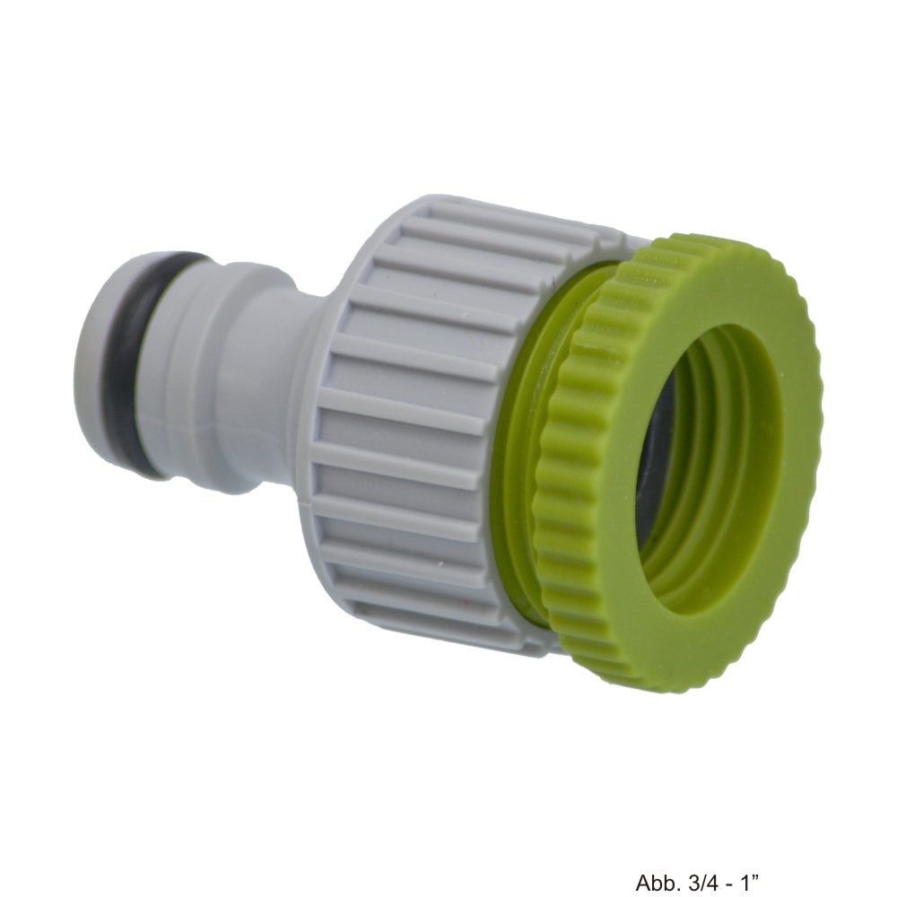 bevo Gartenschlauch PVC-U Hydro-Fit Hahnanschluss Reduz., IG x Klickstecker 3/4-1", Grau/G