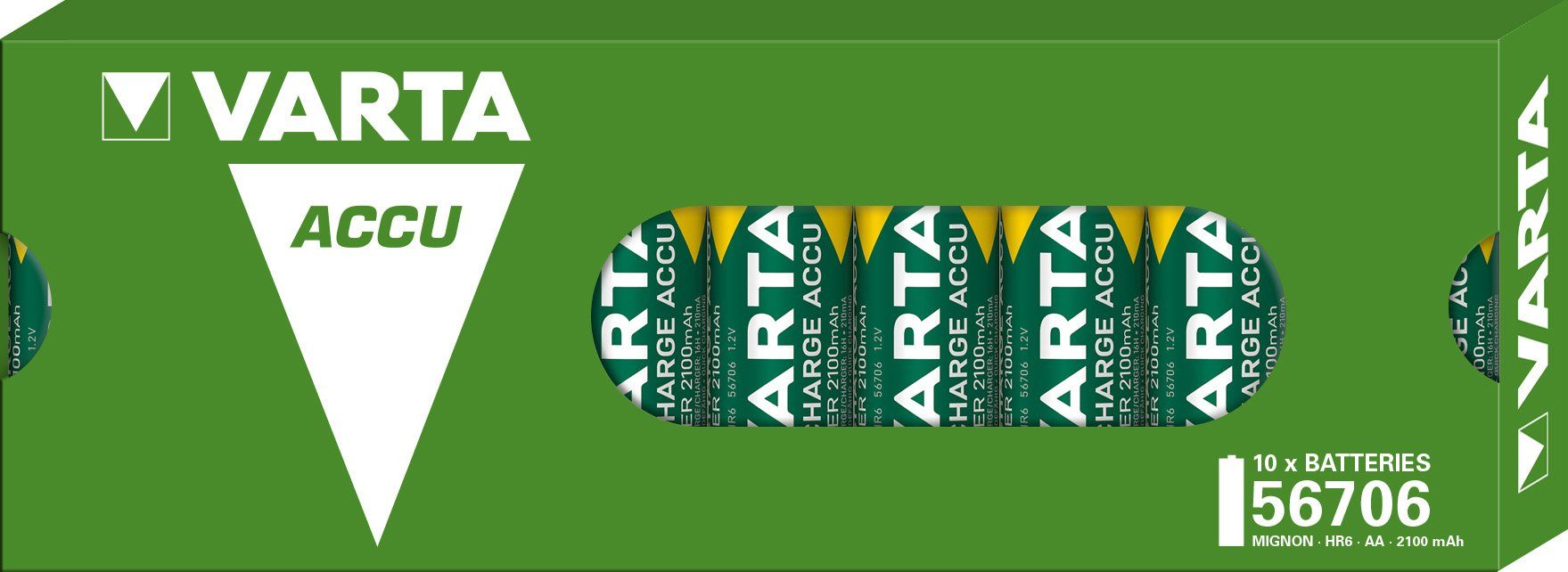 VARTA Varta Akku NiMH, Mignon, AA, HR06, 1.2V/2100mAh Accu Power, Pre-charg Akku 2100 mAh (1,2 V)