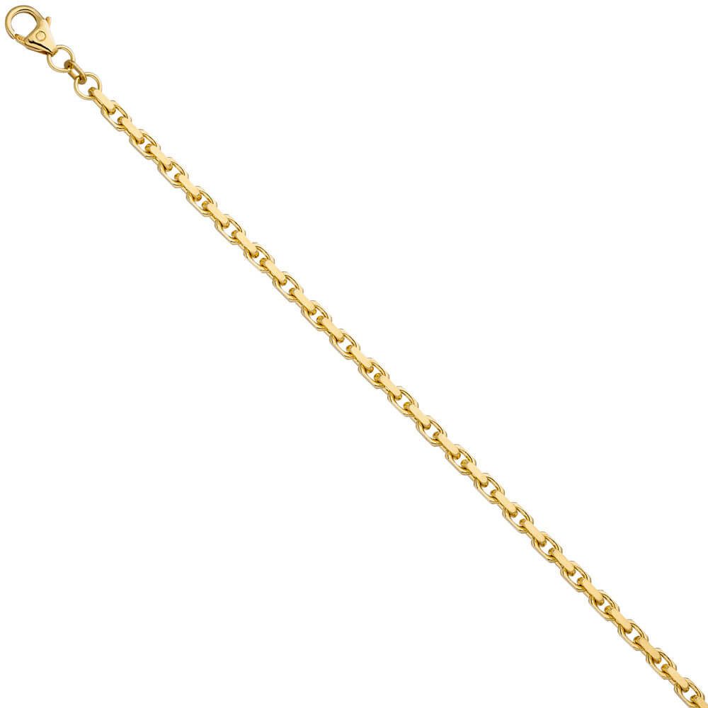 Schmuck Krone Goldarmband 3mm Ankerarmband aus 333 Gelbgold, 21cm, Gold 333