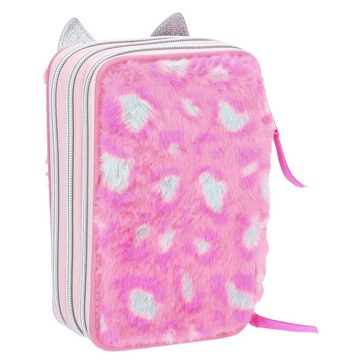 Depesche Federtasche Depesche 3-Fach Federtasche TOPModel Leo WILD pink-grau