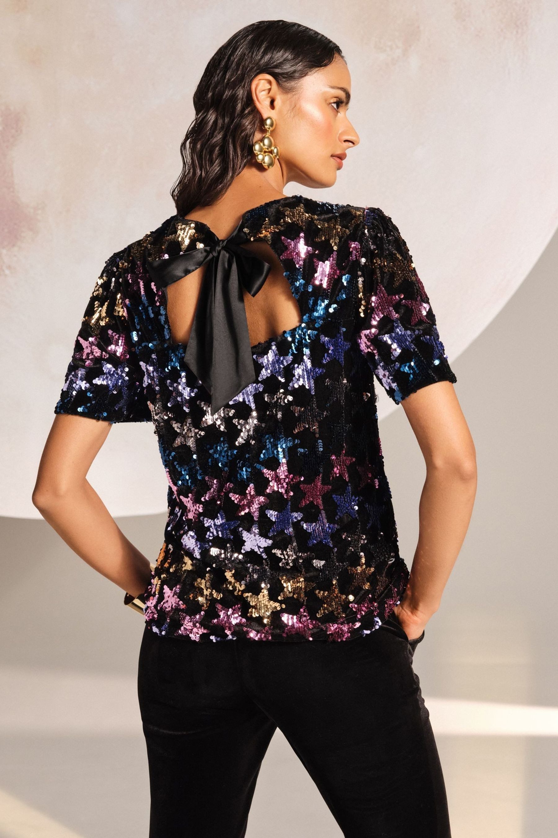 Love & Roses Paillettenshirt Love & Roses Oberteil mit Paillettenstern, Reg günstig online kaufen