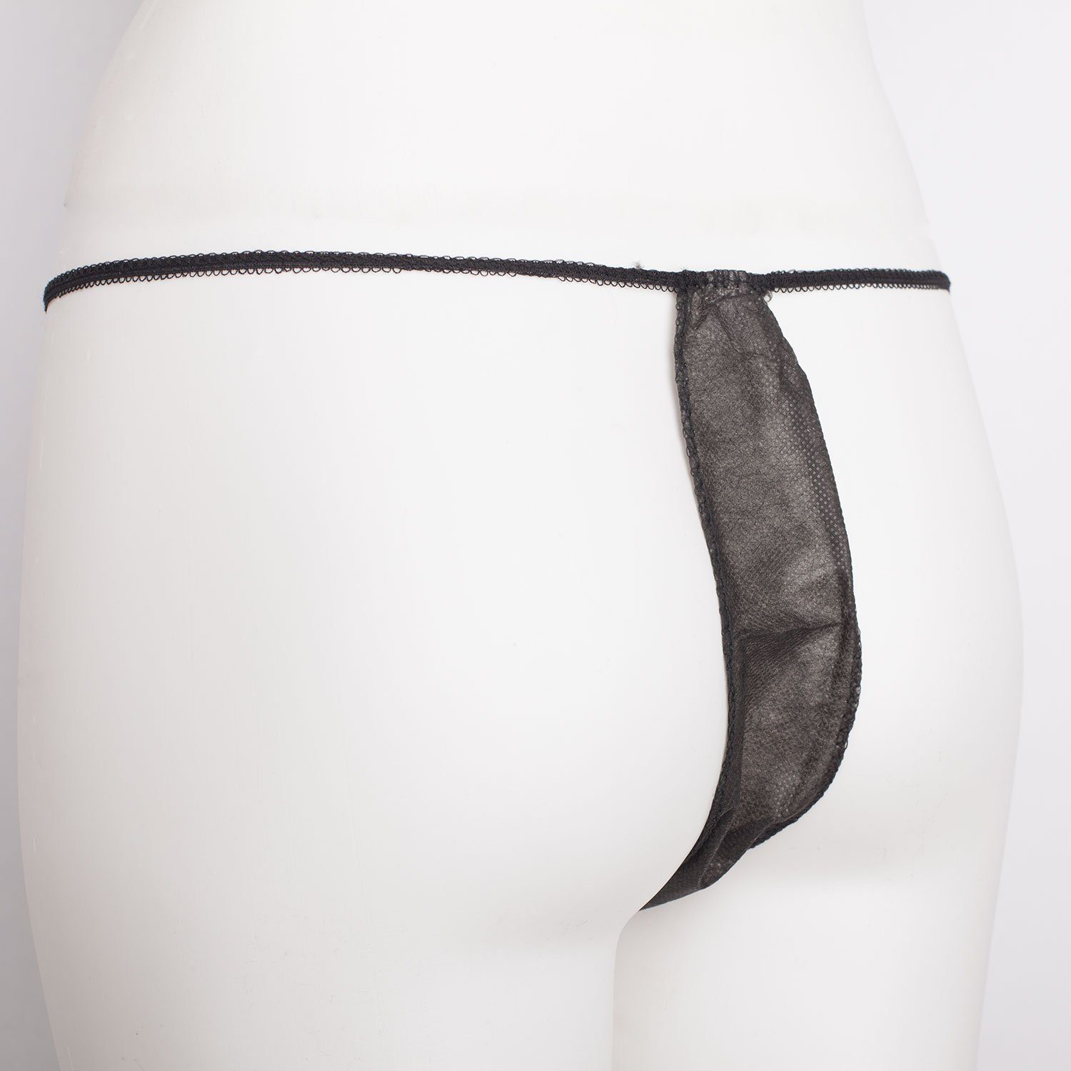 Welltouch Slip Einweg String Tanga-Damen, schwarz 1 Karton, 1.000 St. (20 Beutel) (1000-St)