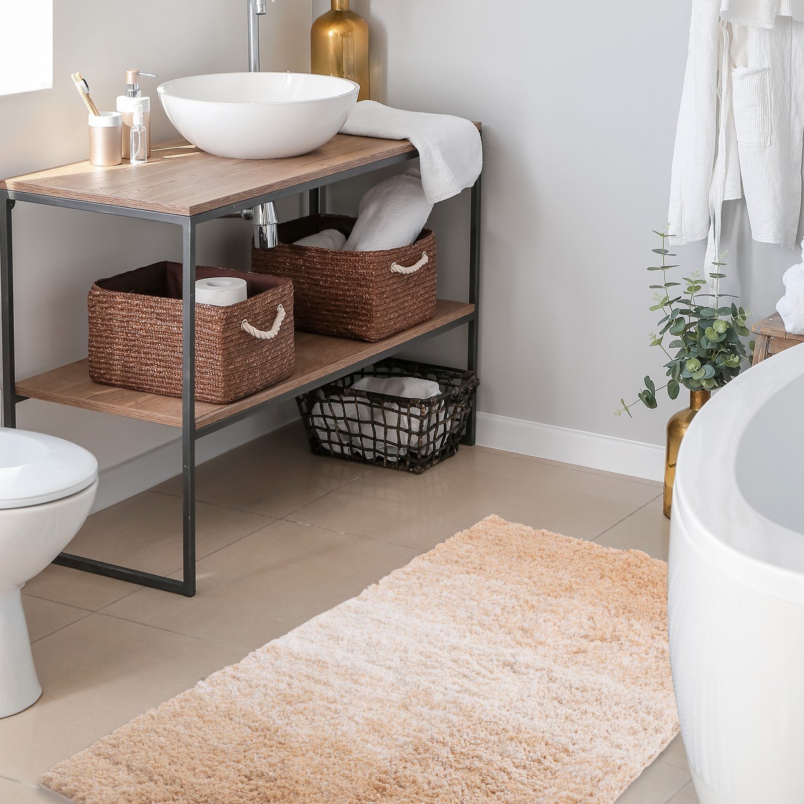 Kubus Badematte Badteppich Lake, Rutschsicher & schnelltrocknend, Verschied günstig online kaufen