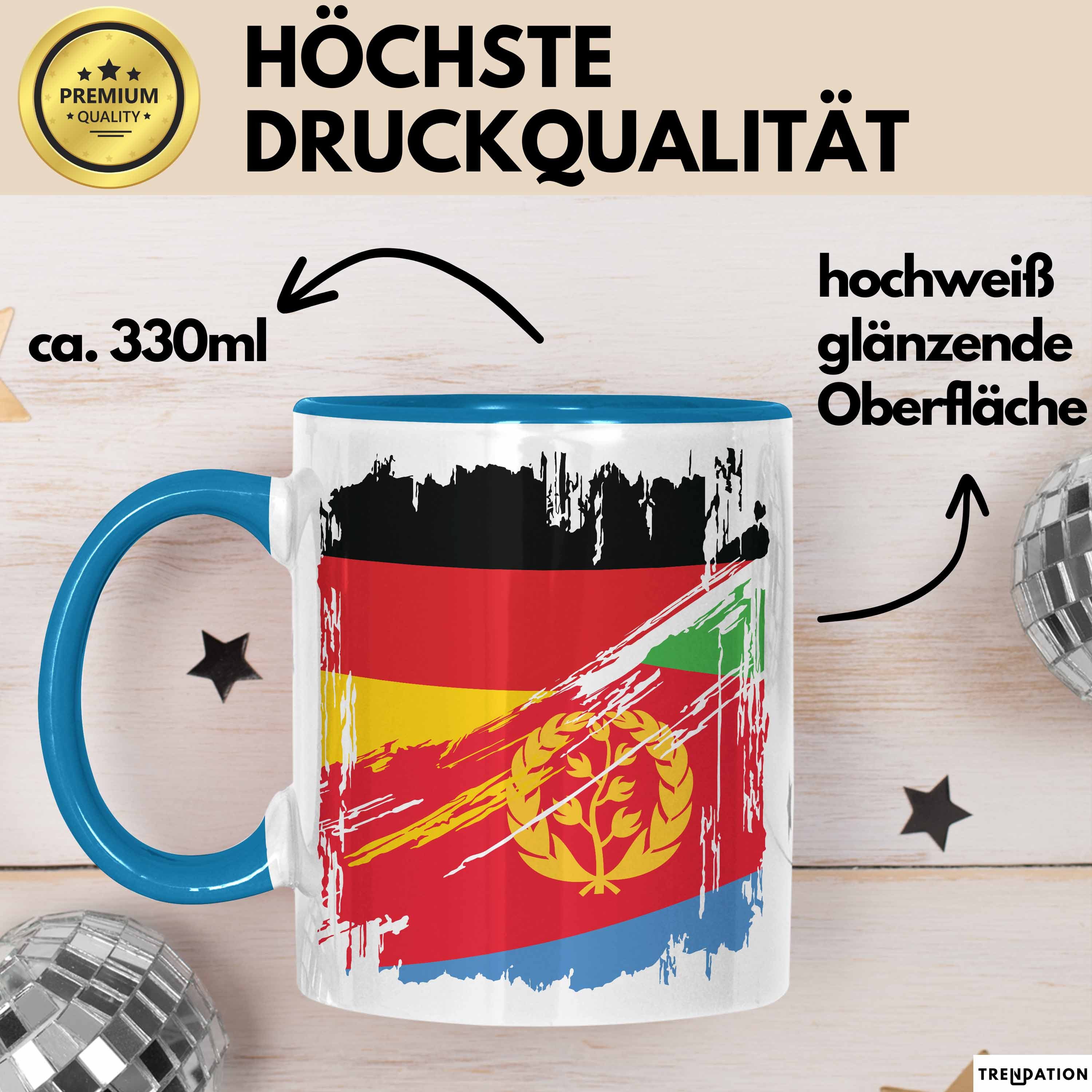 Trendation Tasse Eritrea Deutschland Flagge Halb Deutscher Halb Eritreer Fußball German